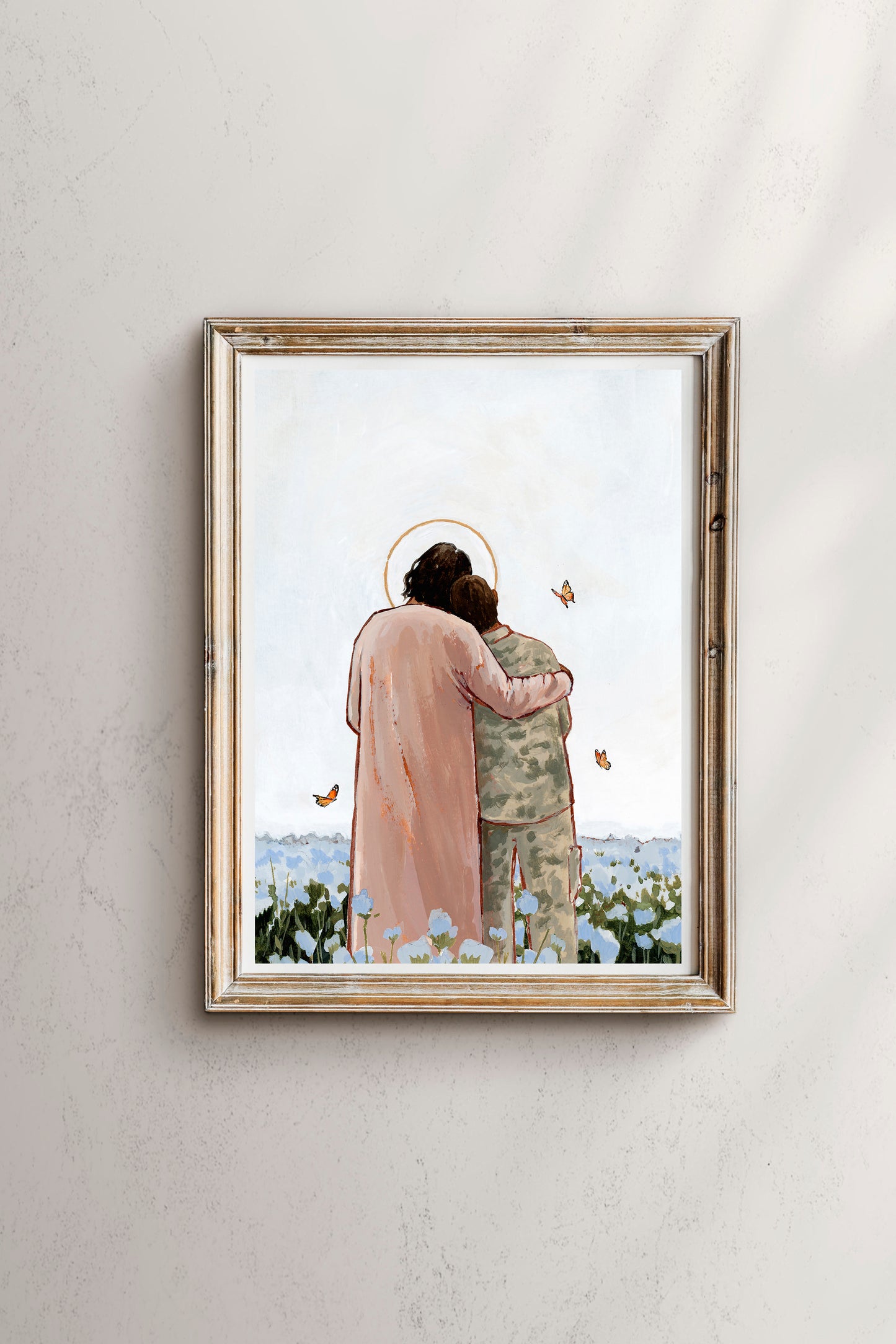 'Among The Forget Me Nots' Print (male veteran)