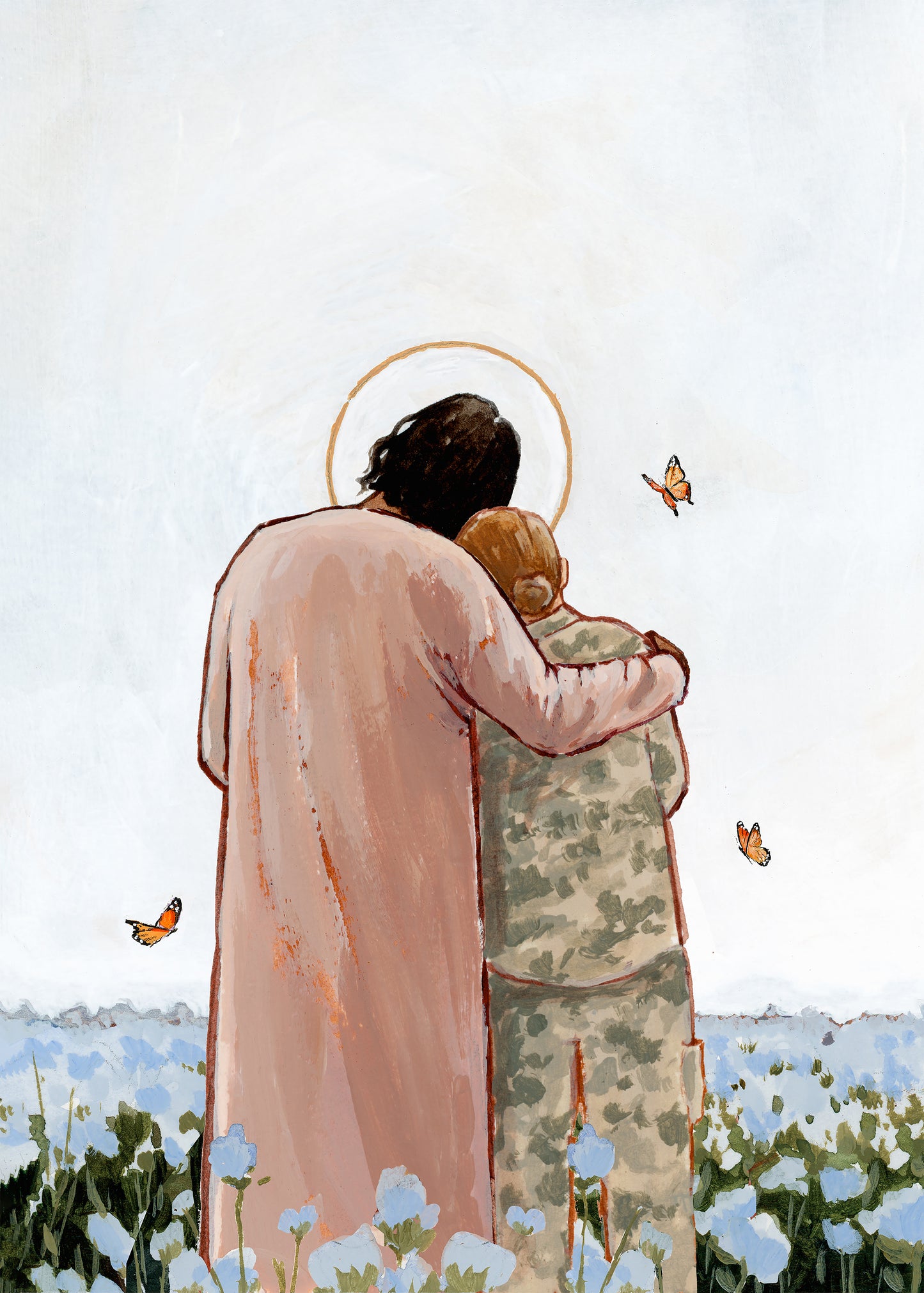 'Among The Forget Me Nots' Print (female veteran)