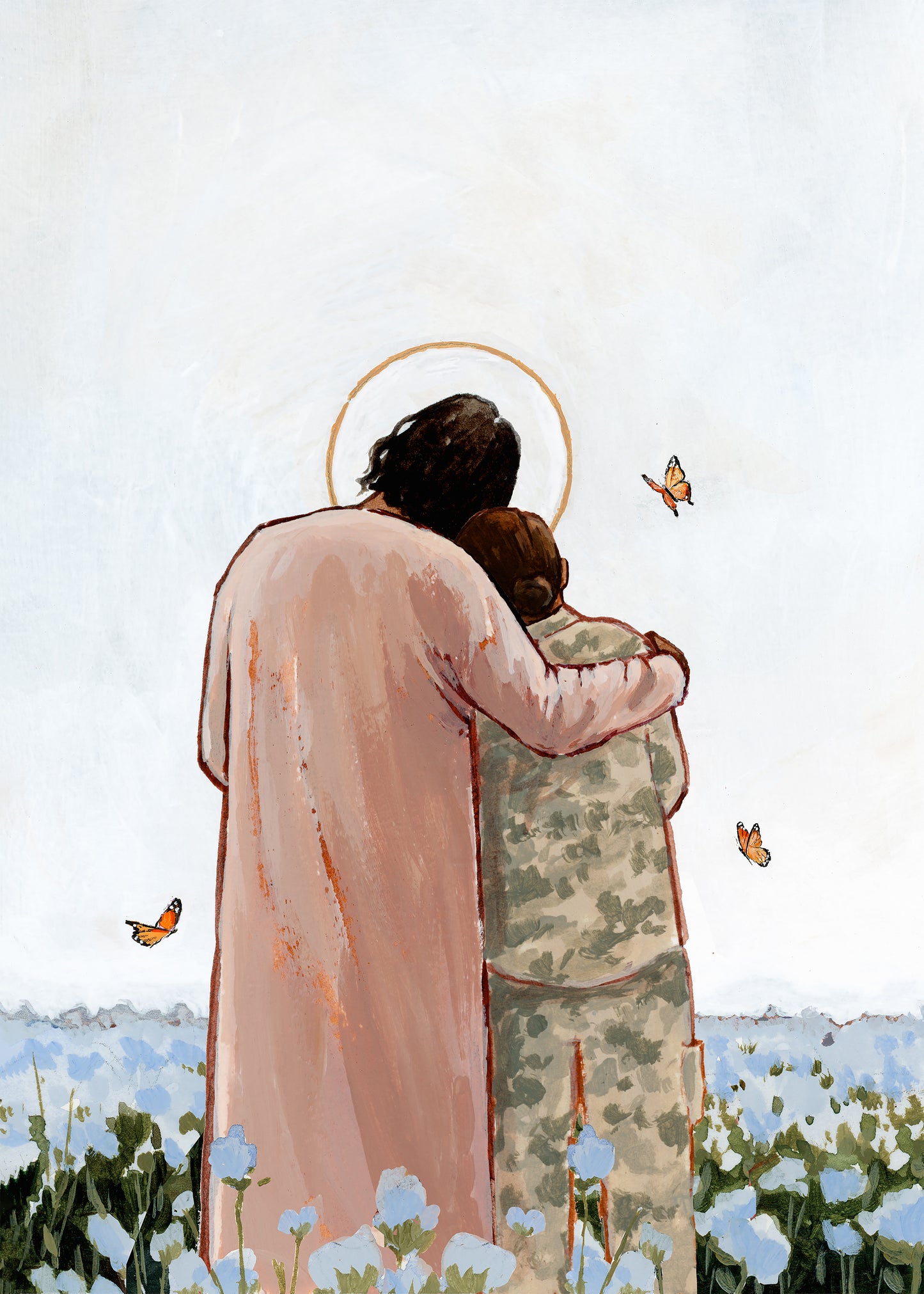'Among The Forget Me Nots' Print (female veteran)