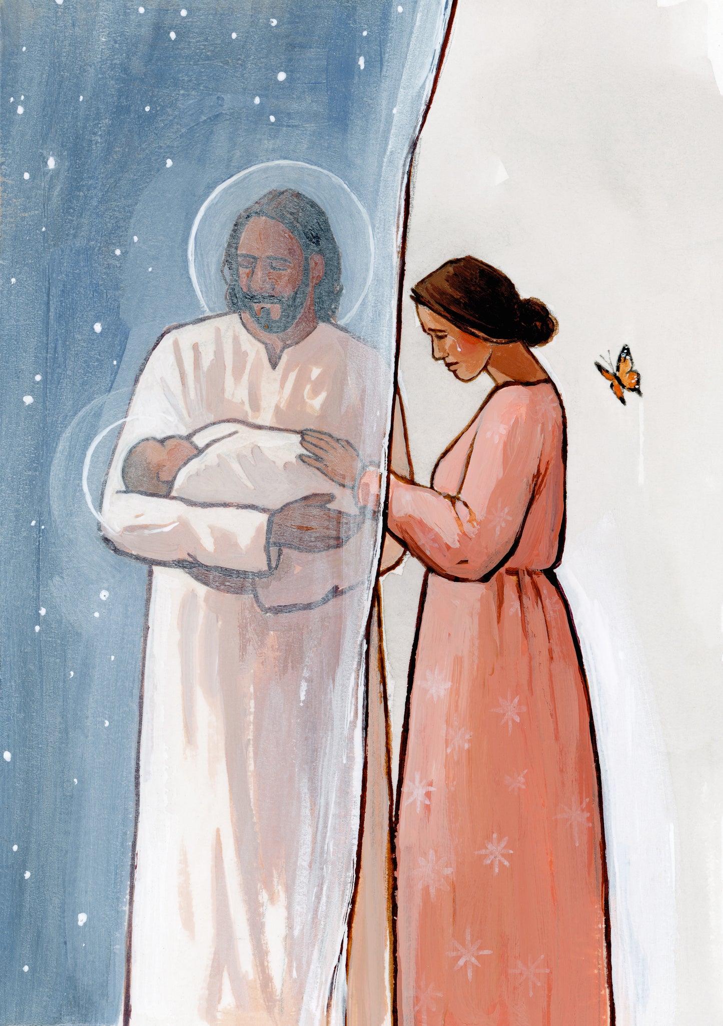 4x6" Bulk Print Set - I Know He Holds You Among The Stars (brunette woman - set of 8)