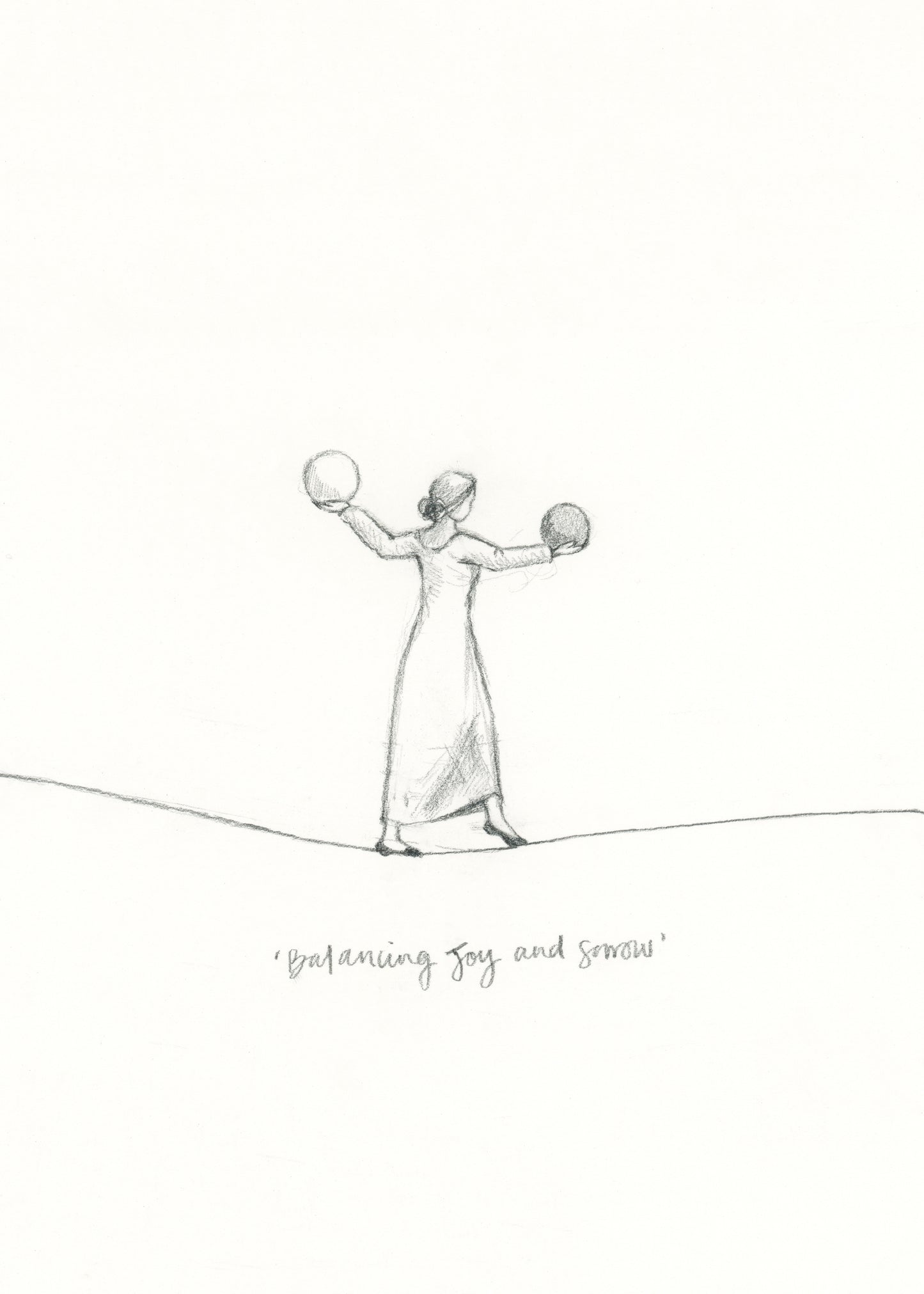 'Balancing Joy And Sorrow' Sketch Print