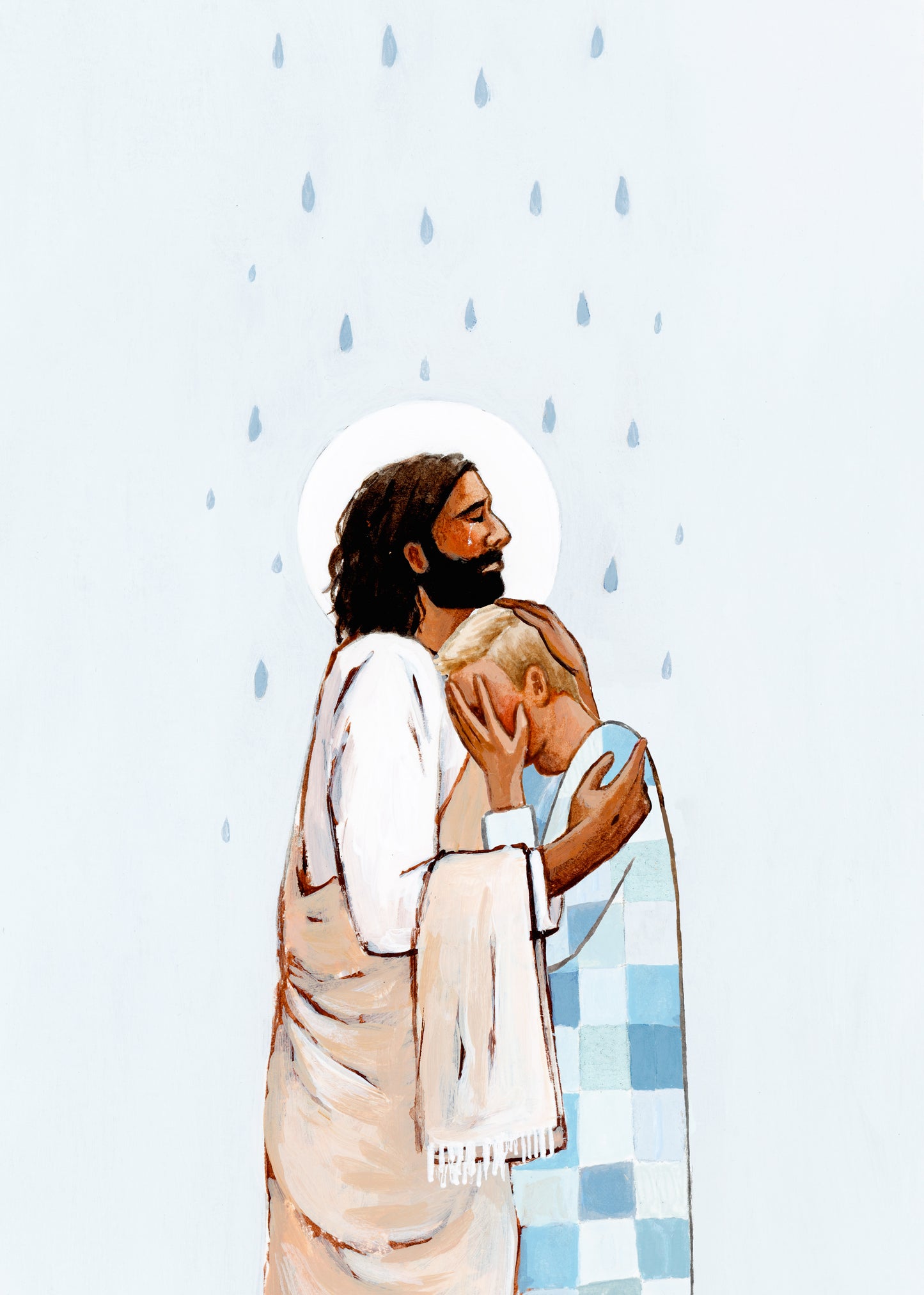 'When The Blues Came, And The Rains Fell, He Was There' Print (male version)
