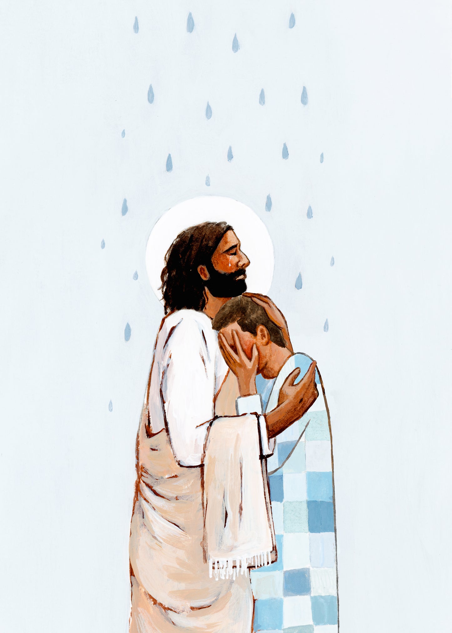 'When The Blues Came, And The Rains Fell, He Was There' Print (male version)