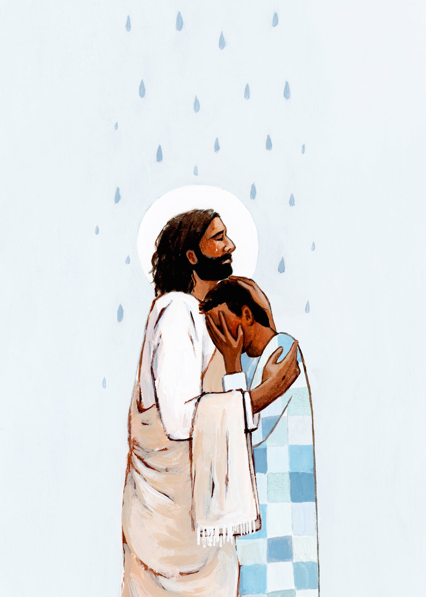 'When The Blues Came, And The Rains Fell, He Was There' Print (male version)