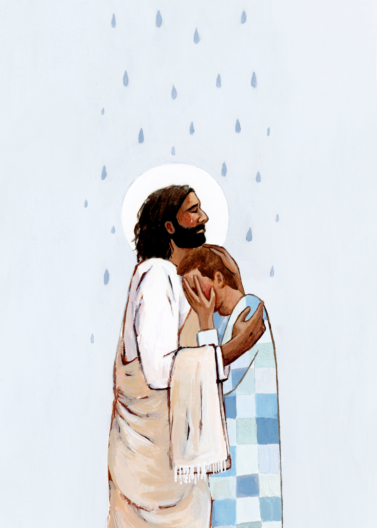 'When The Blues Came, And The Rains Fell, He Was There' Print (male version)