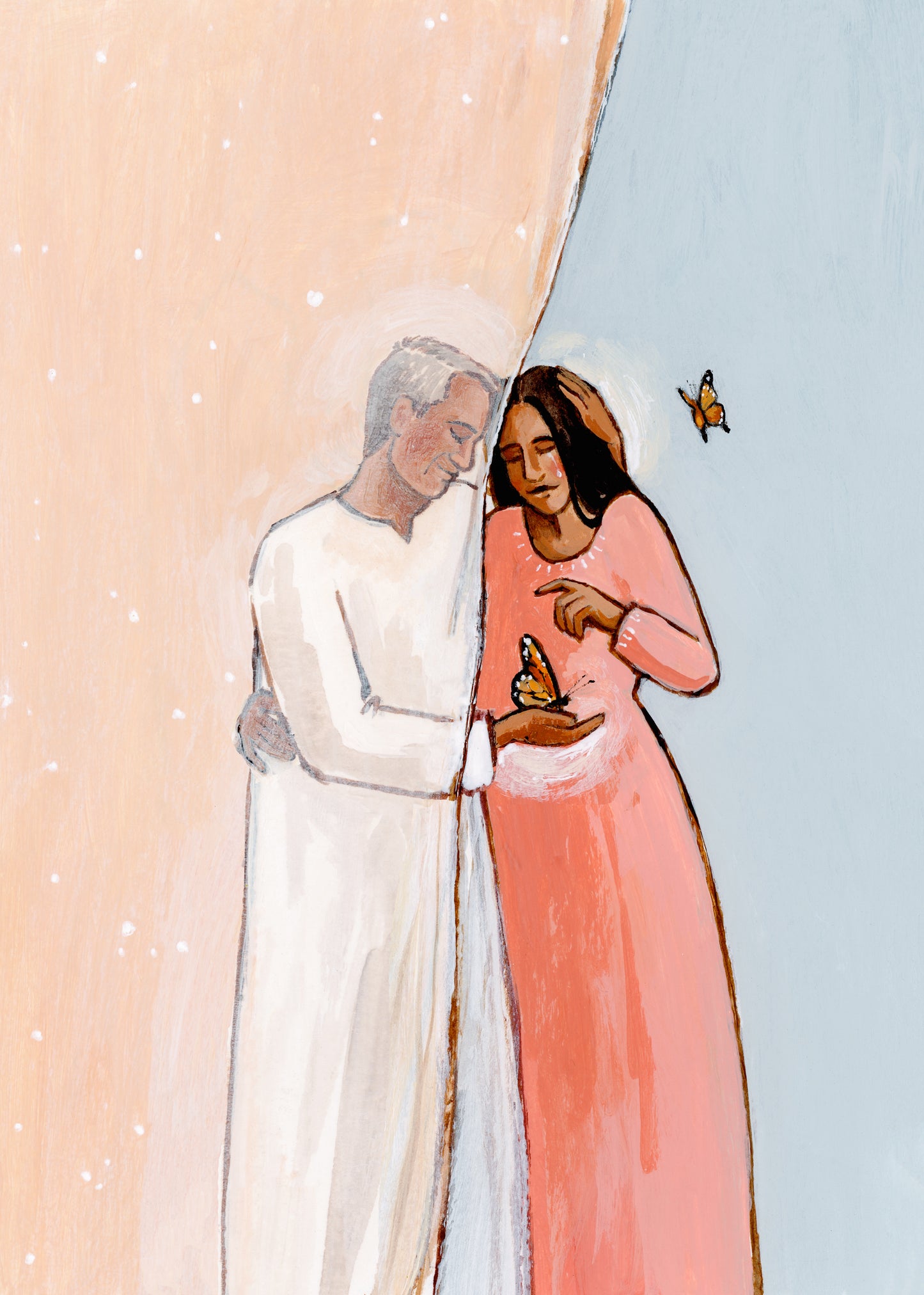 'Look For Me In The Butterflies' Print (dad and daughter)