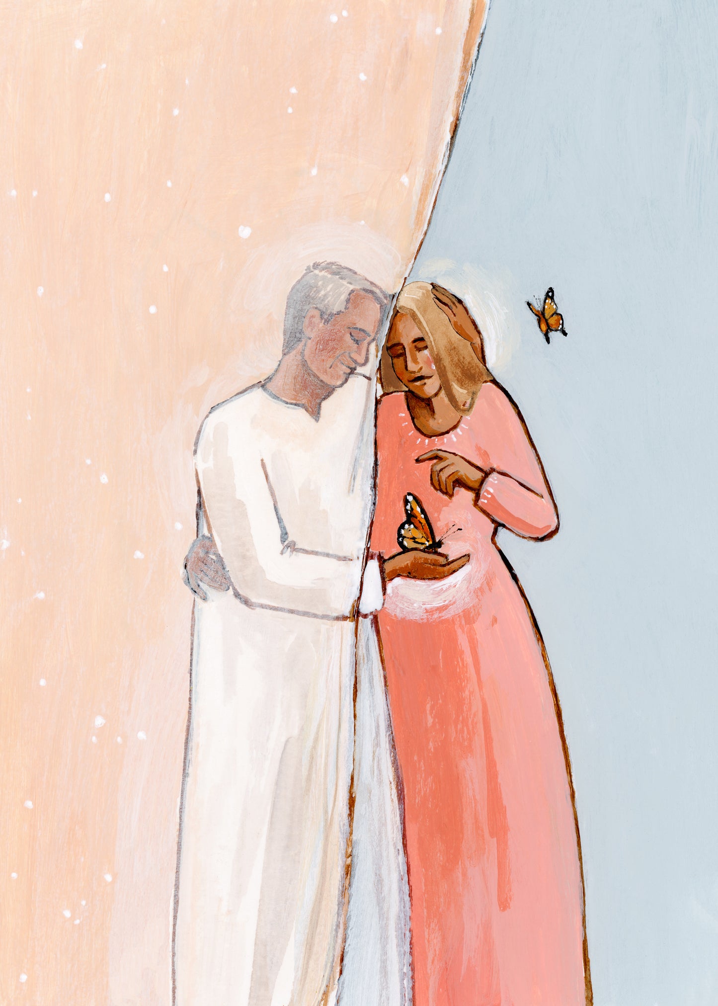 'Look For Me In The Butterflies' Print (dad and daughter)