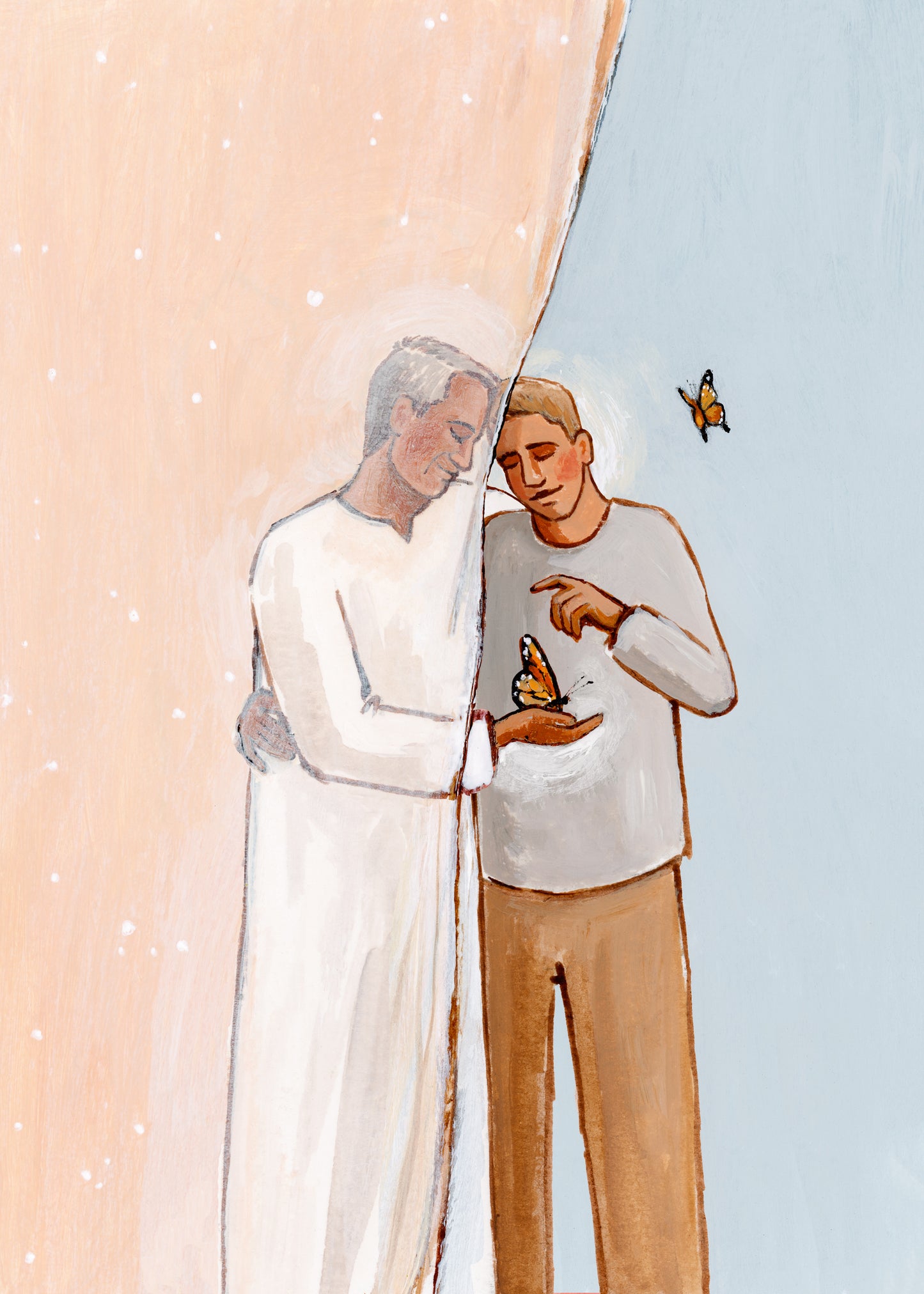 'Look For Me In The Butterflies' Print (dad and son)