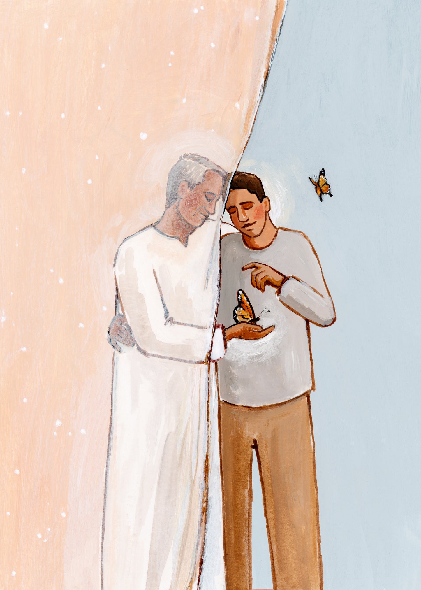 'Look For Me In The Butterflies' Print (dad and son)