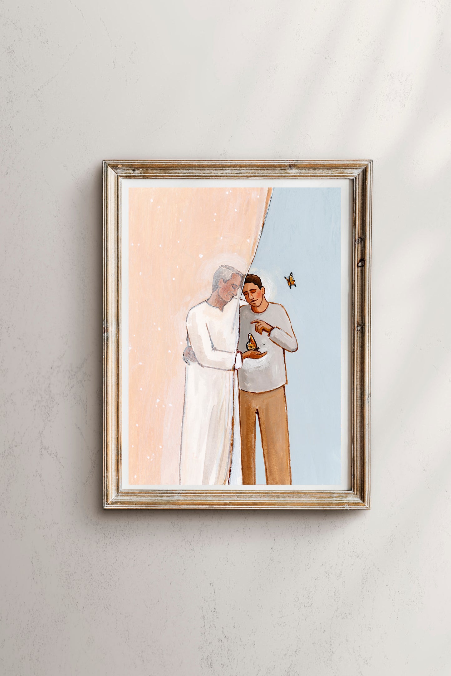 'Look For Me In The Butterflies' Print (dad and son)
