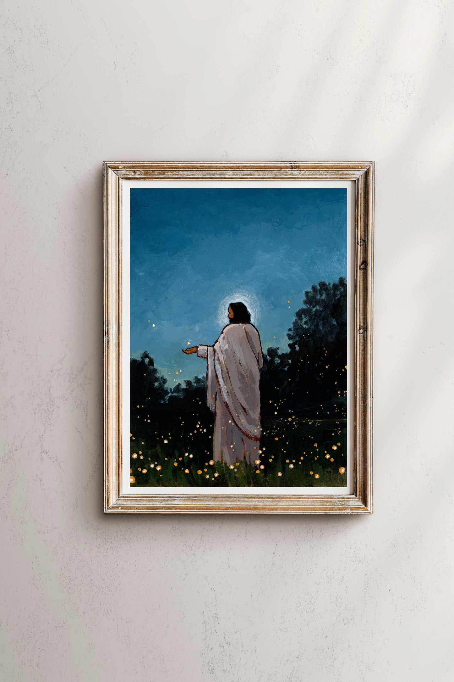 'Christ And The Fireflies' Print