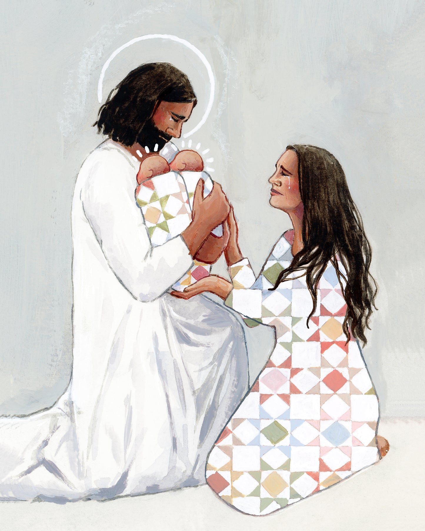 'For Safekeeping' (two babies) Canvas Print