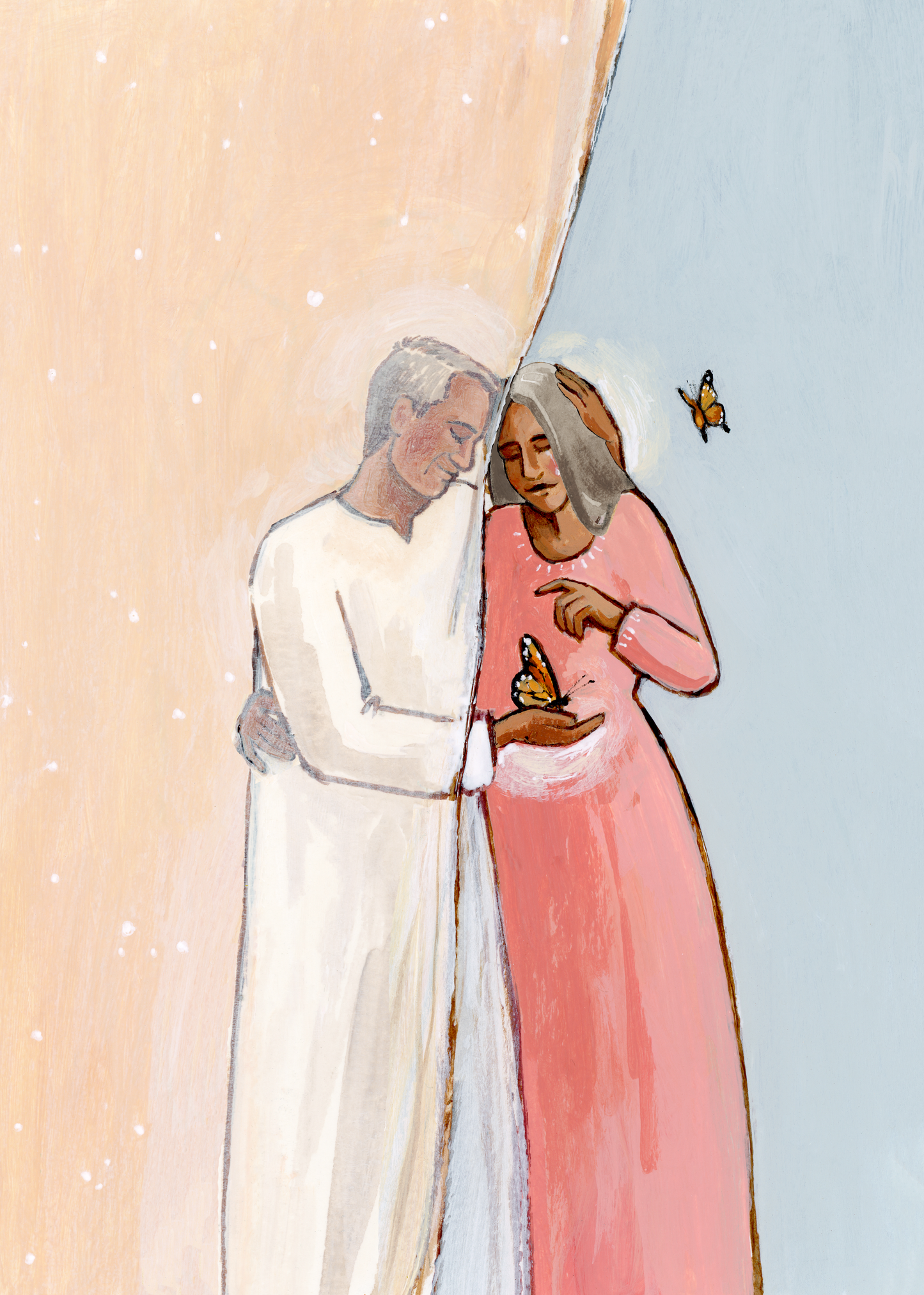 'Look For Me In The Butterflies' Print (couple version)