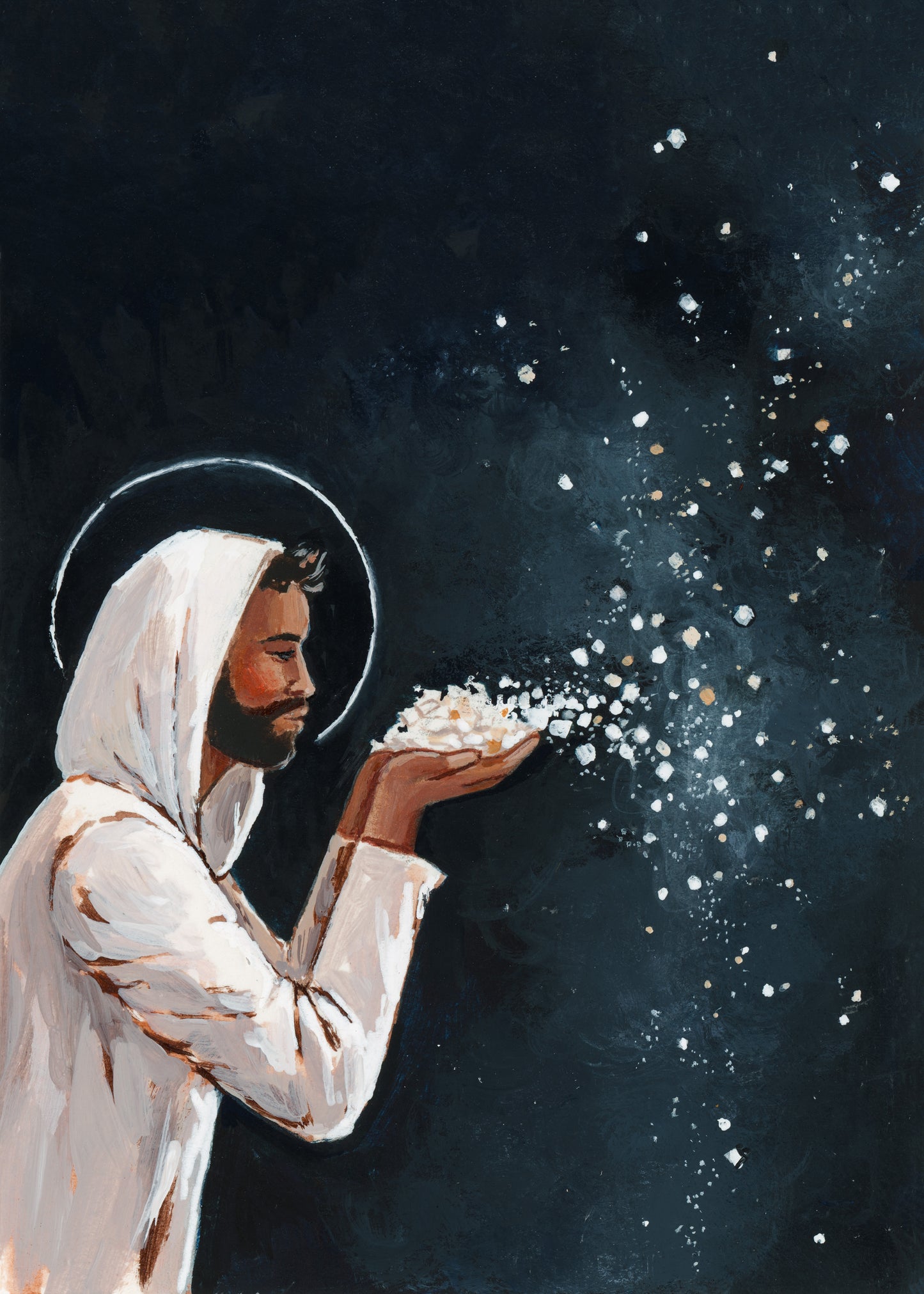 'He Telleth The Number Of The Stars' 4x5 inch original painting