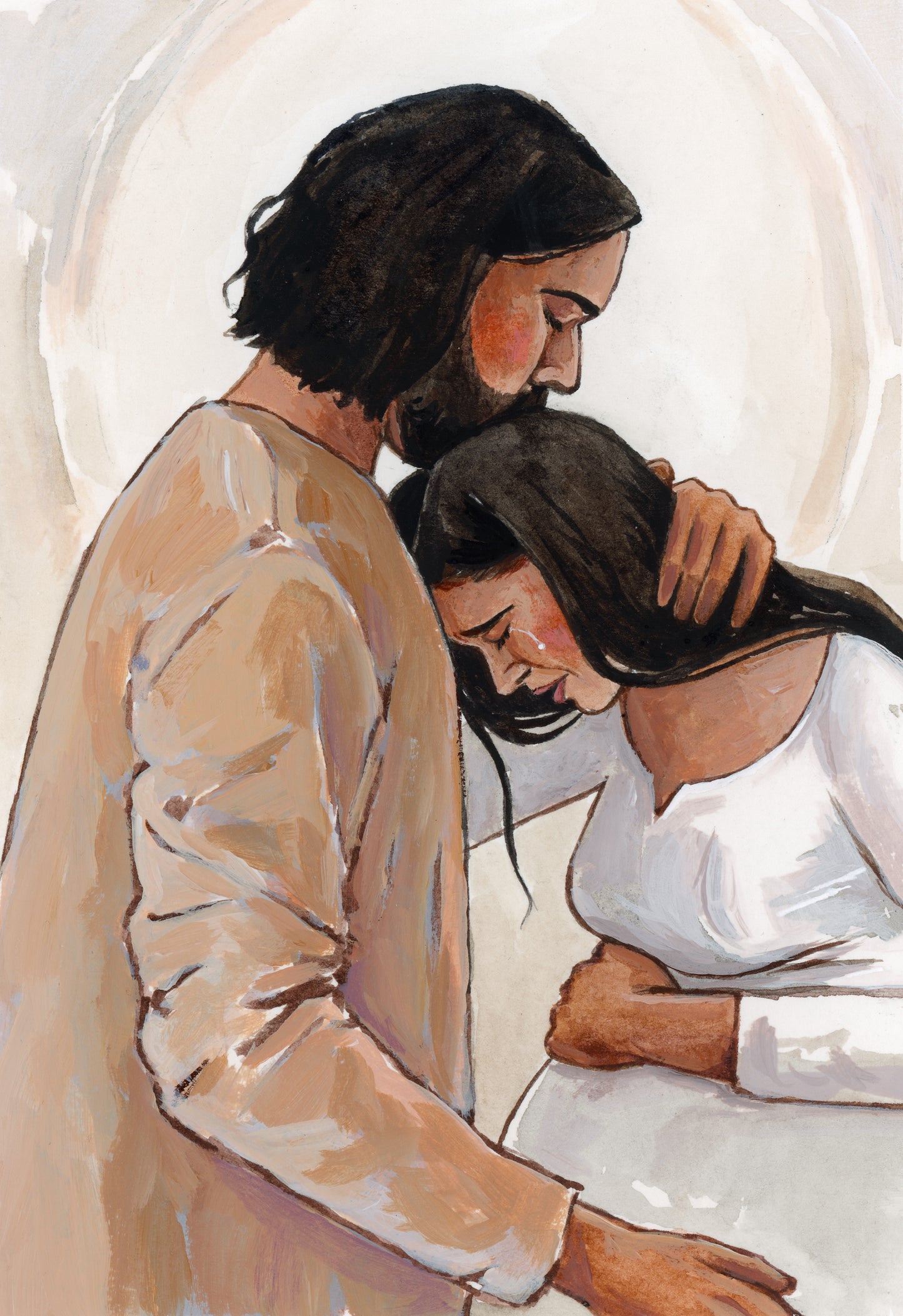 'Weeping May Endure For A Night' 5x7 inch original painting