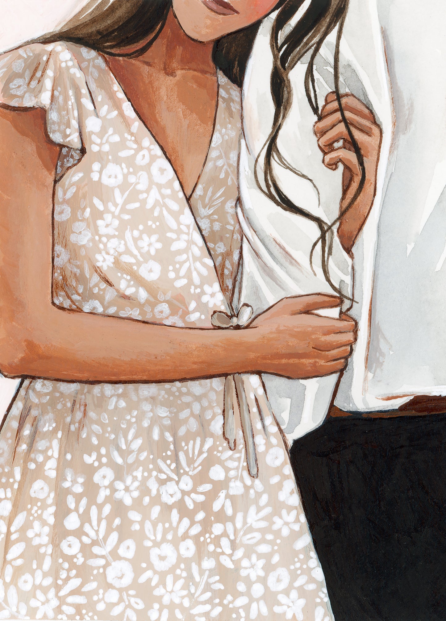 'Leaning On Something Steady' 4x5 inch original painting