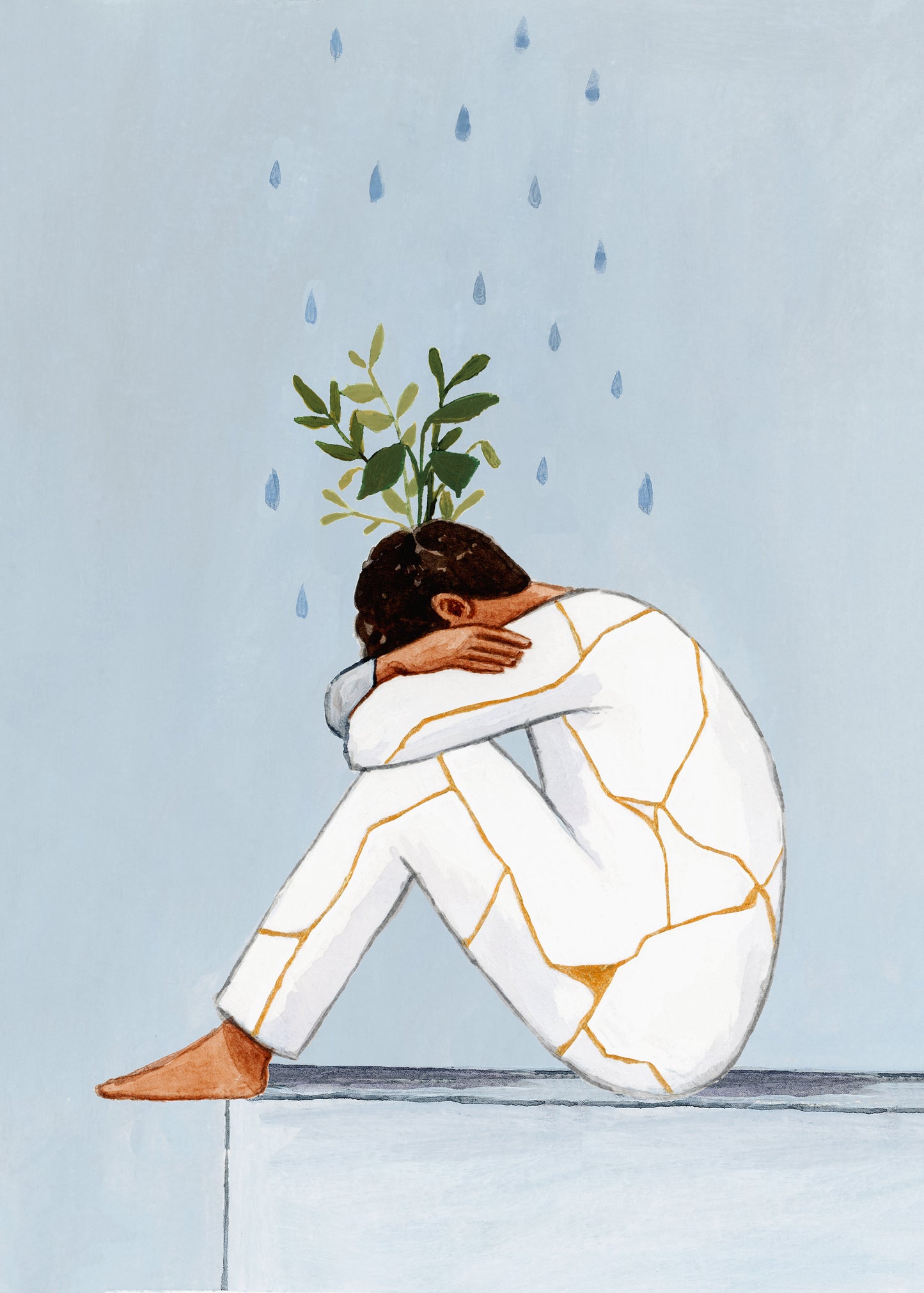 'He Thought He Was Broken, But He Was Blooming' Print (male version)