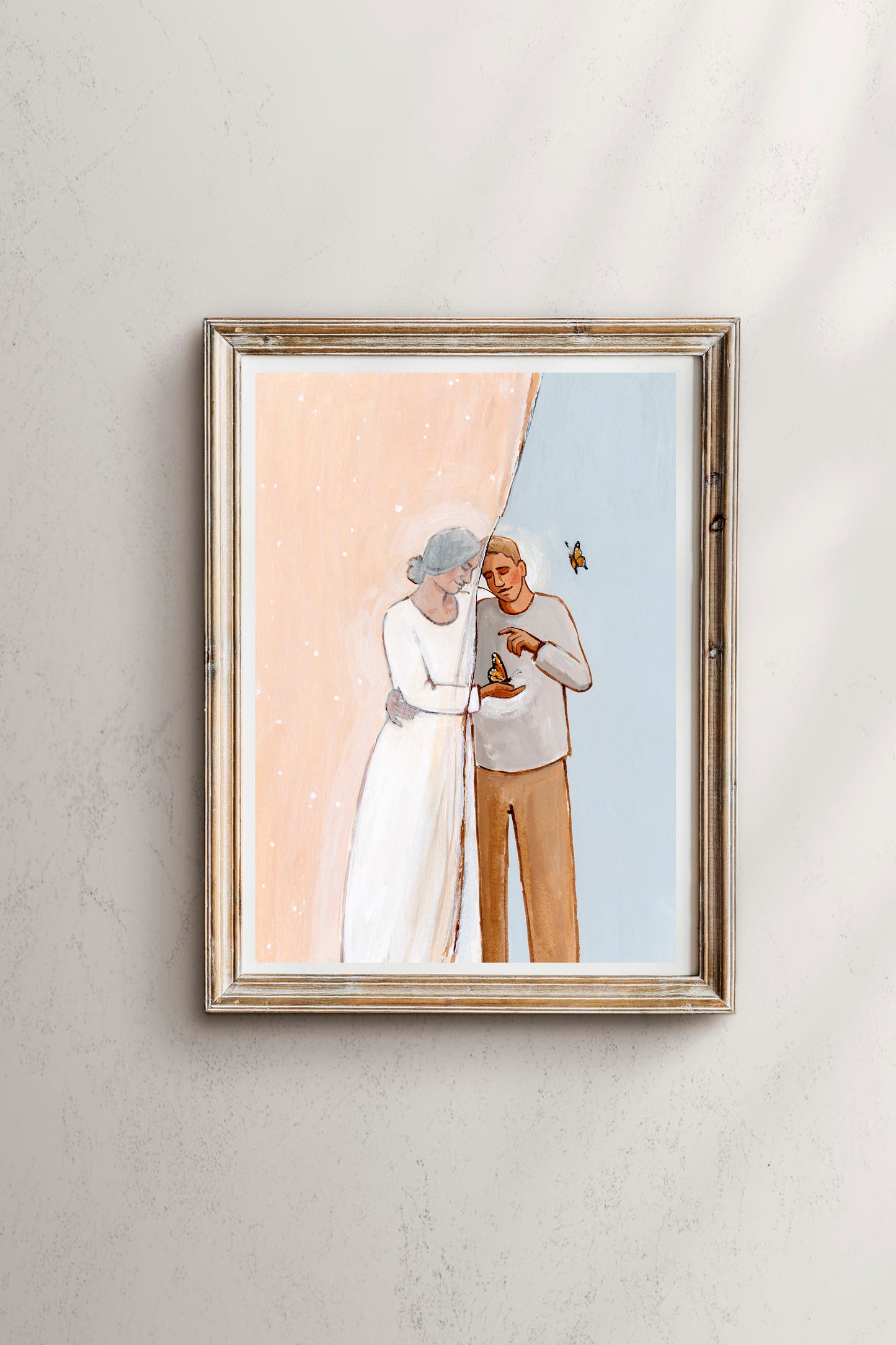 'Look For Me In The Butterflies' Print (mom and son)