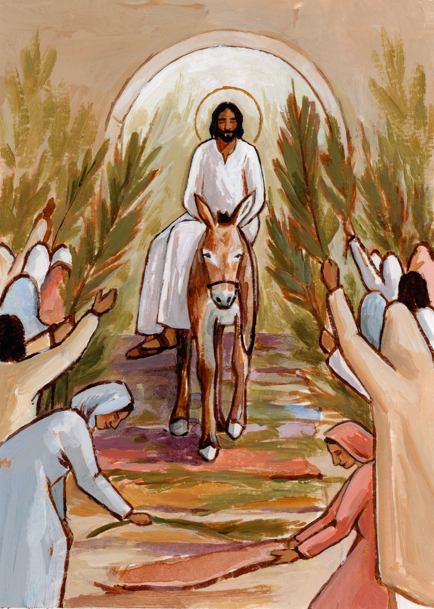 'Hosanna In The Highest!' 5x7 inch original painting