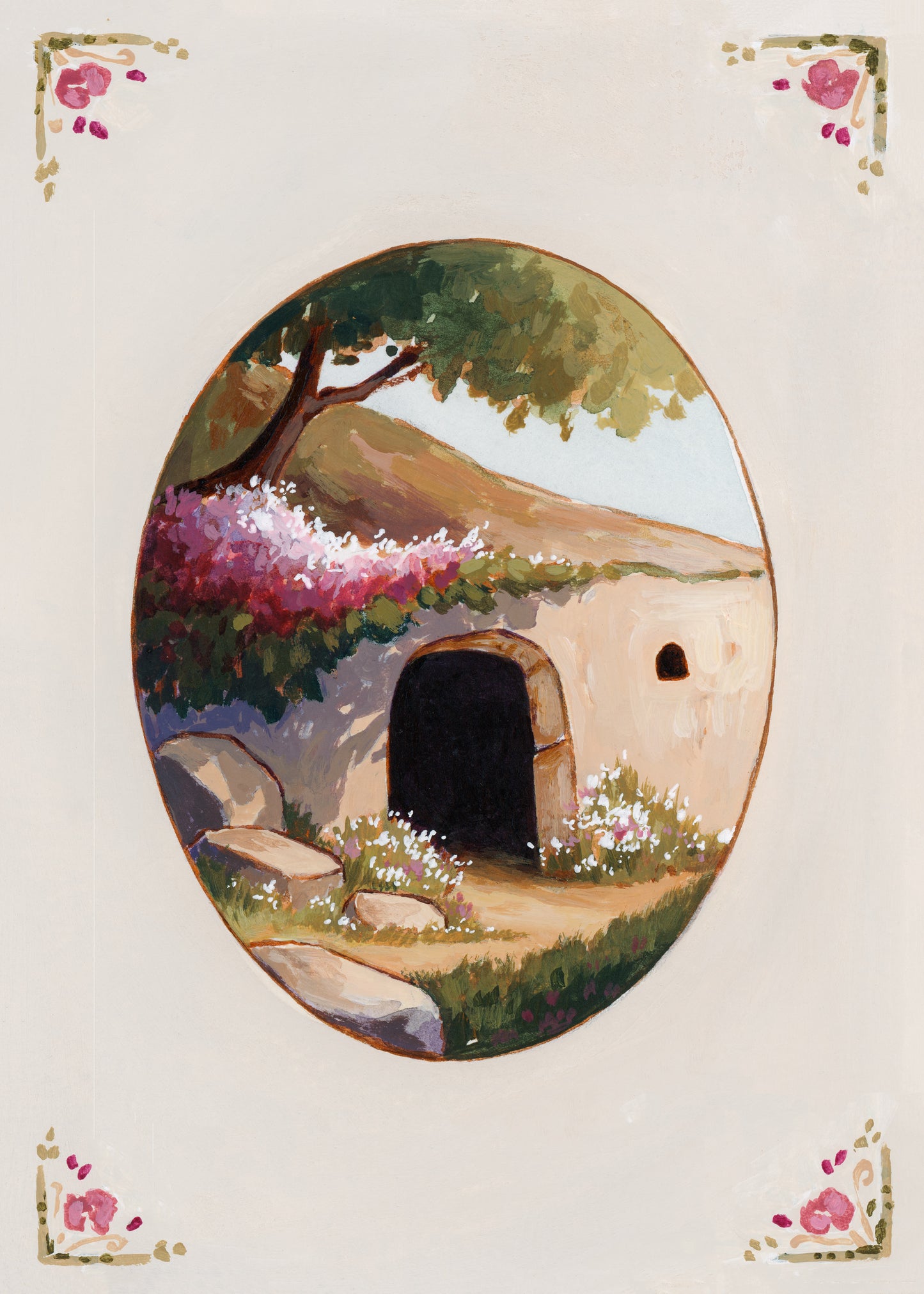 'He Is Not Here: For He Is Risen' 5x7 inch original painting