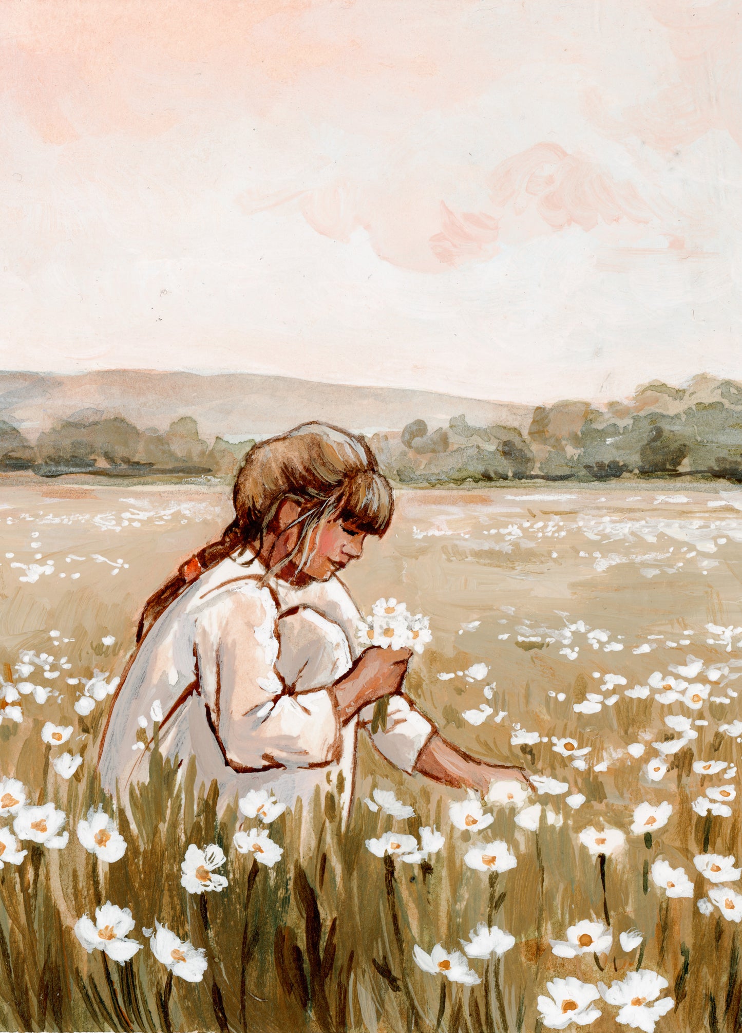 'Counting Blessings' 4x5 inch original painting