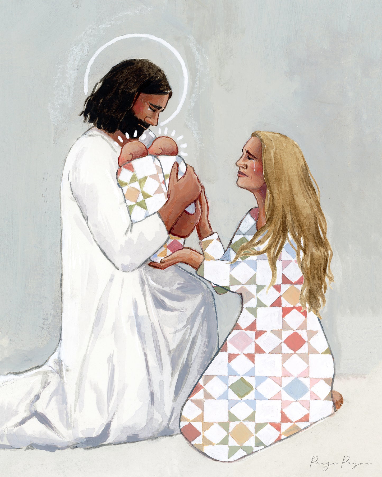 'For Safekeeping' (two babies) Canvas Print