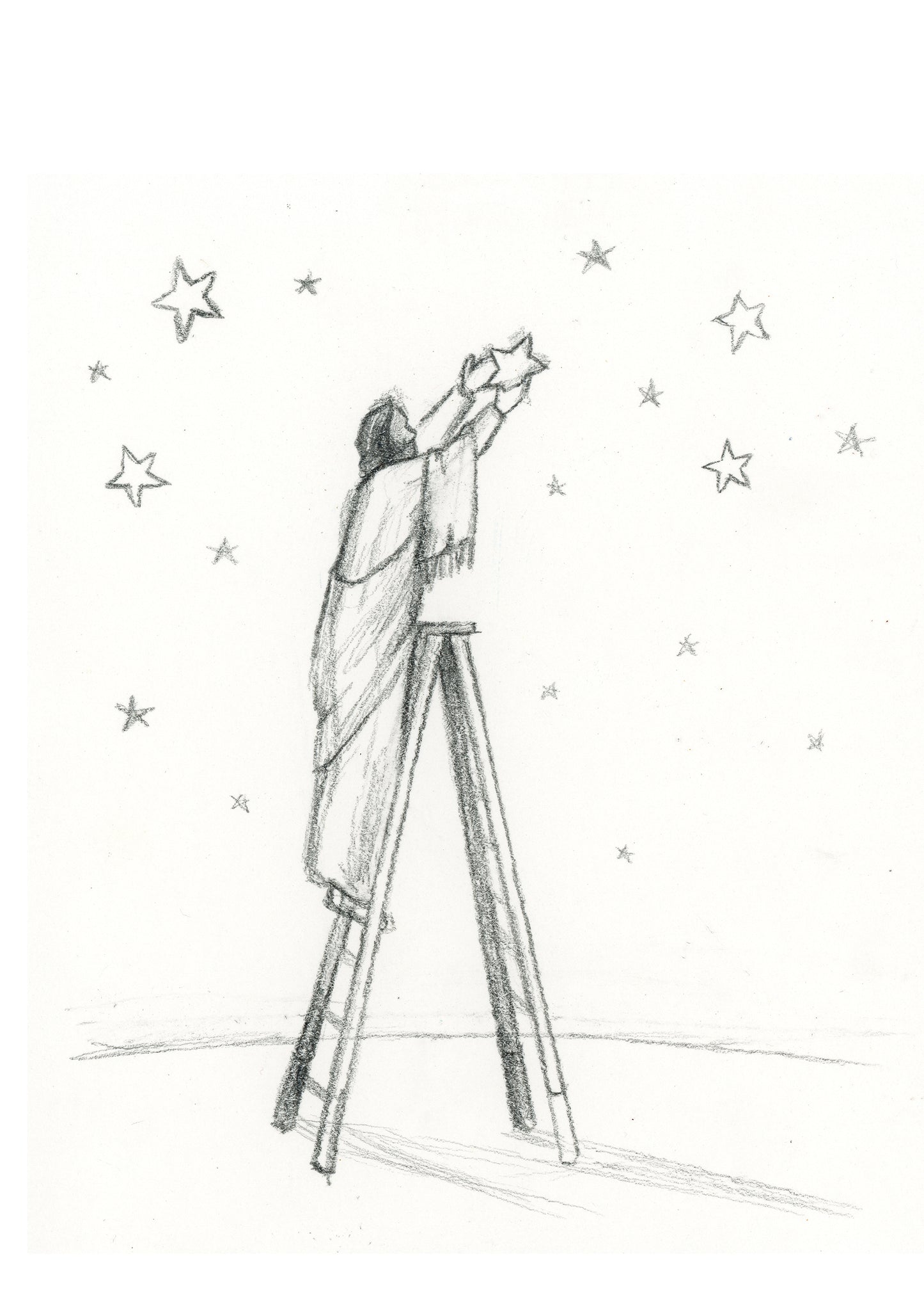 'He Places Stars In The Sky For You' Sketch Print