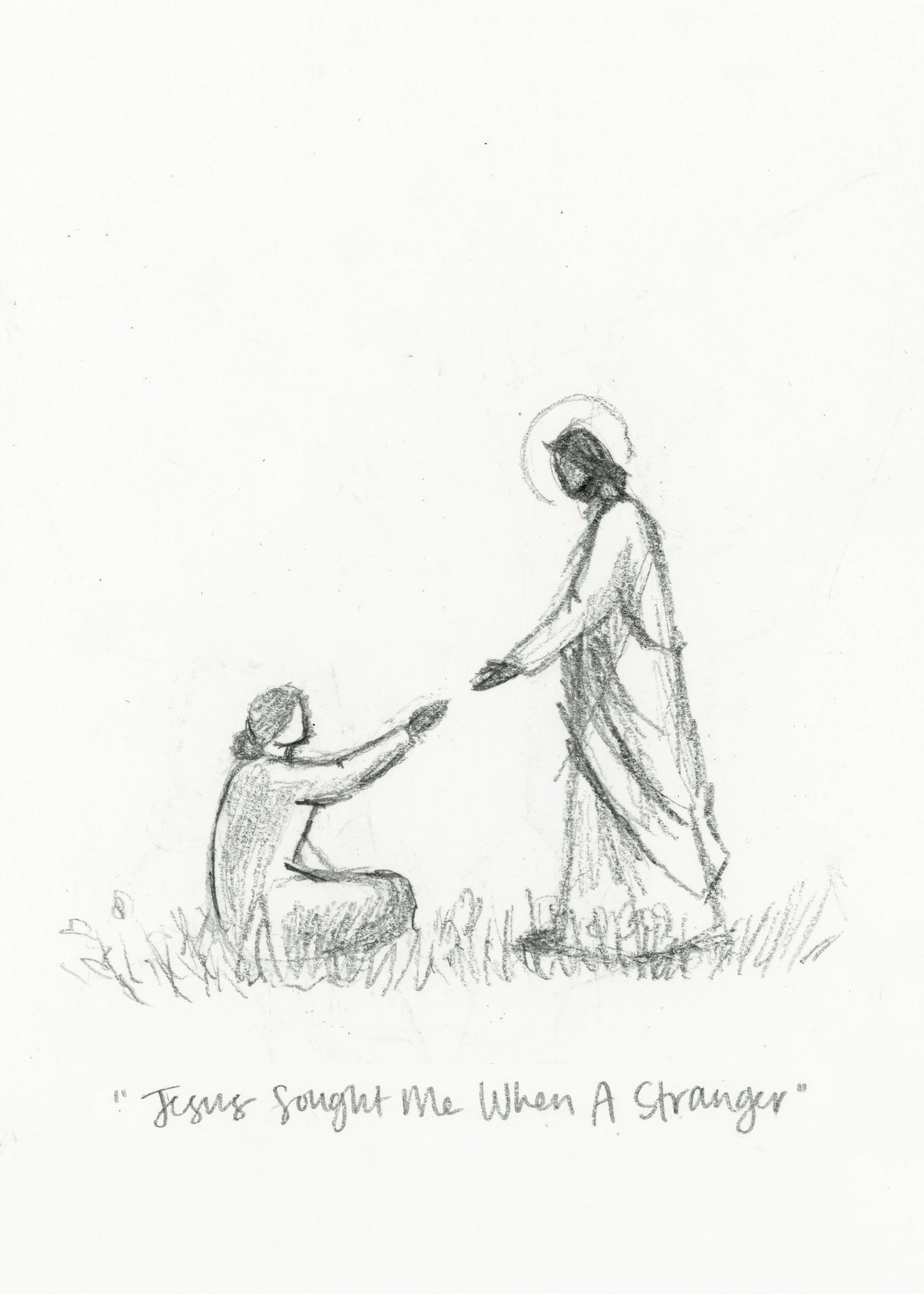 'Jesus Sought Me When A Stranger' Sketch Print