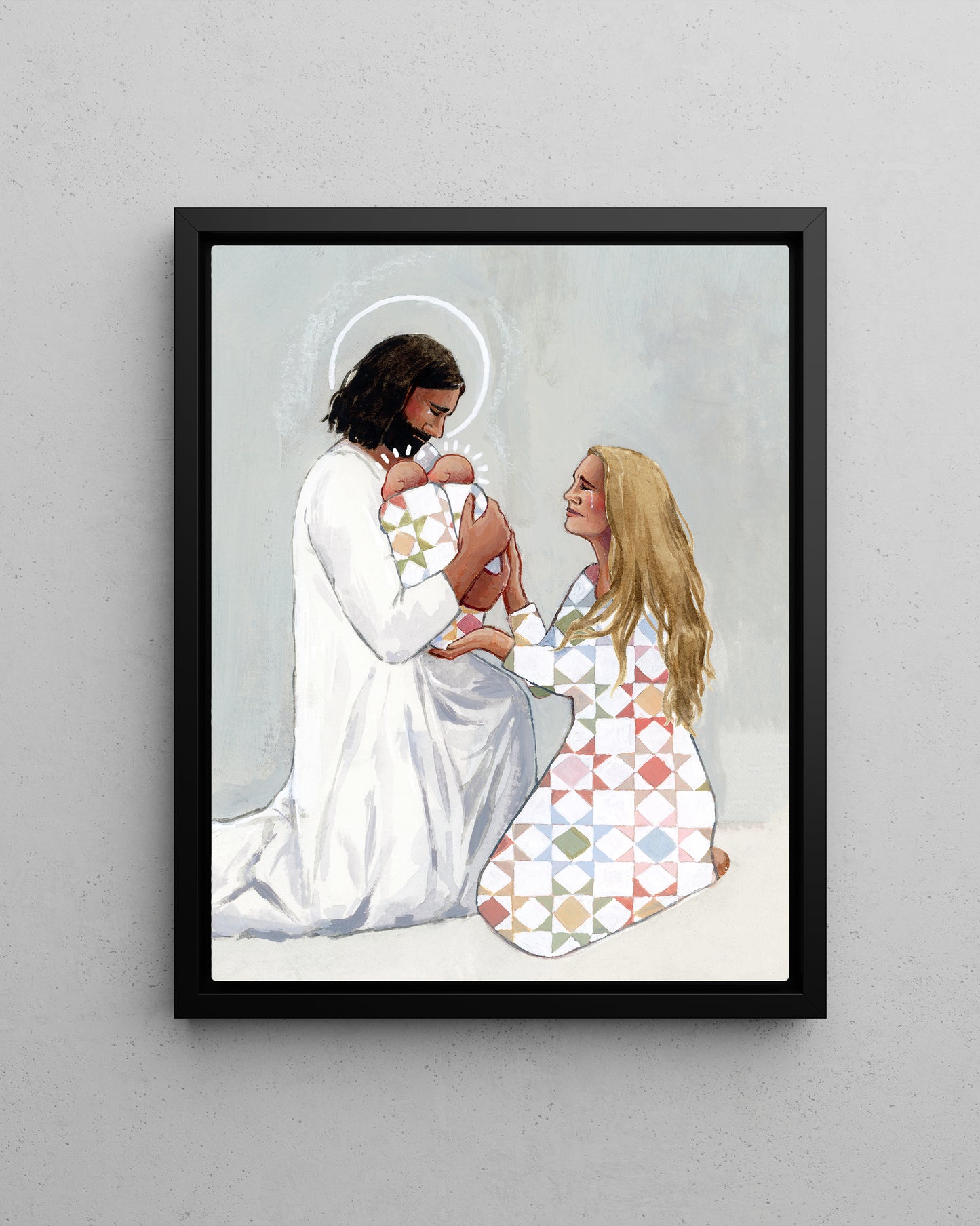 'For Safekeeping' (two babies) Canvas Print