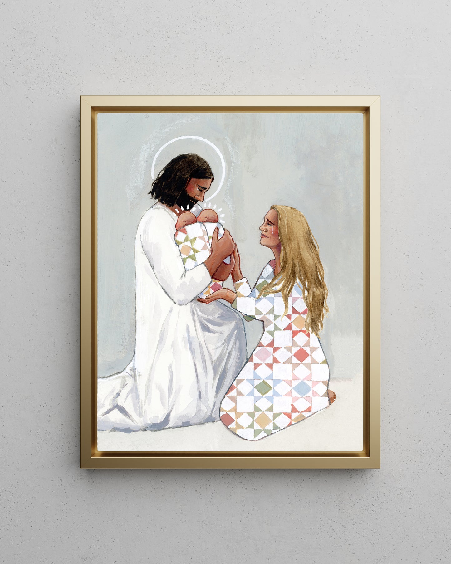 'For Safekeeping' (two babies) Canvas Print