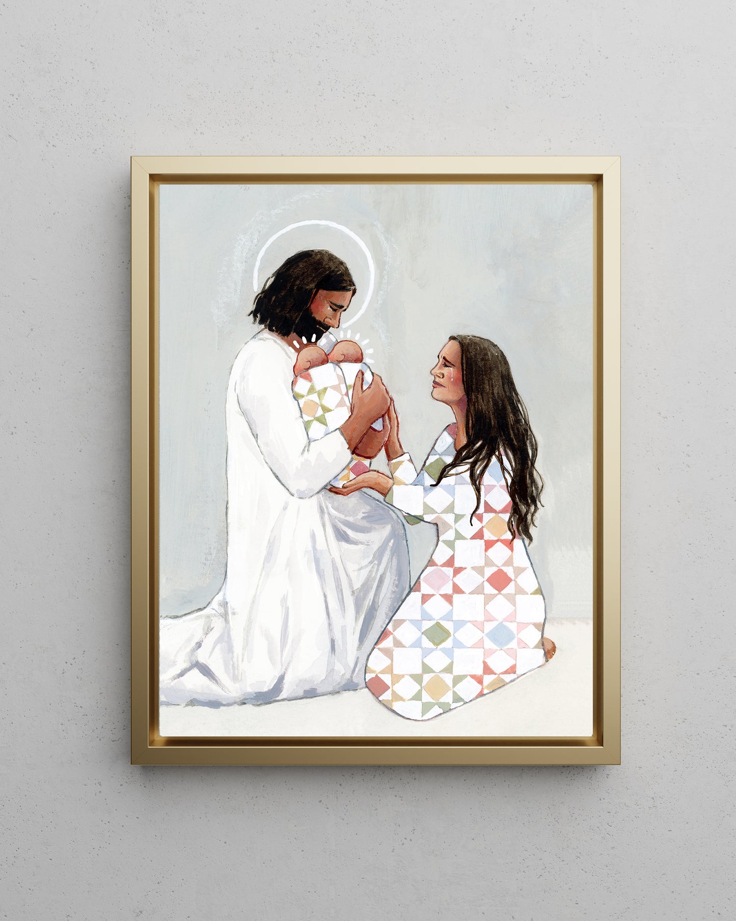 'For Safekeeping' (two babies) Canvas Print