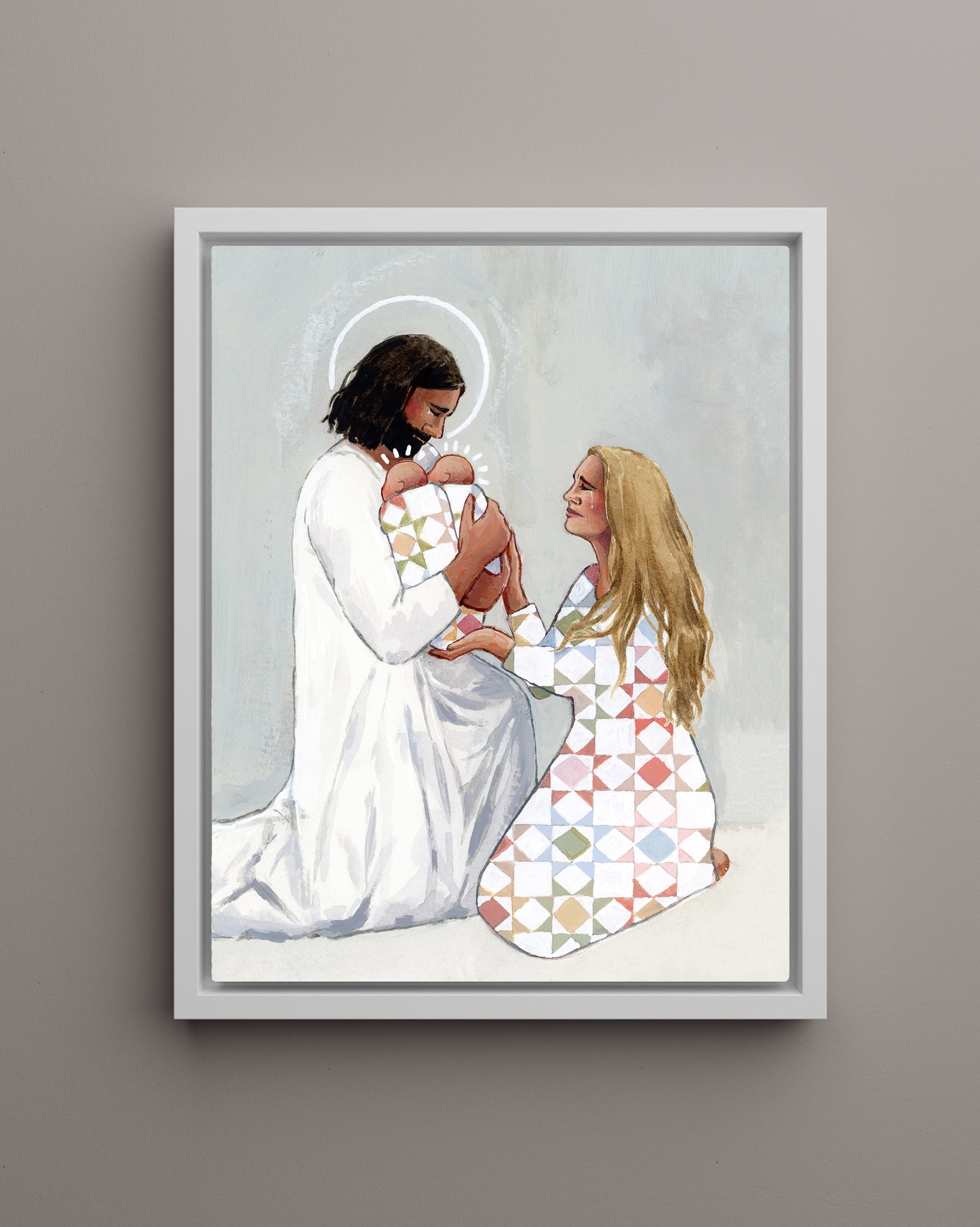 'For Safekeeping' (two babies) Canvas Print