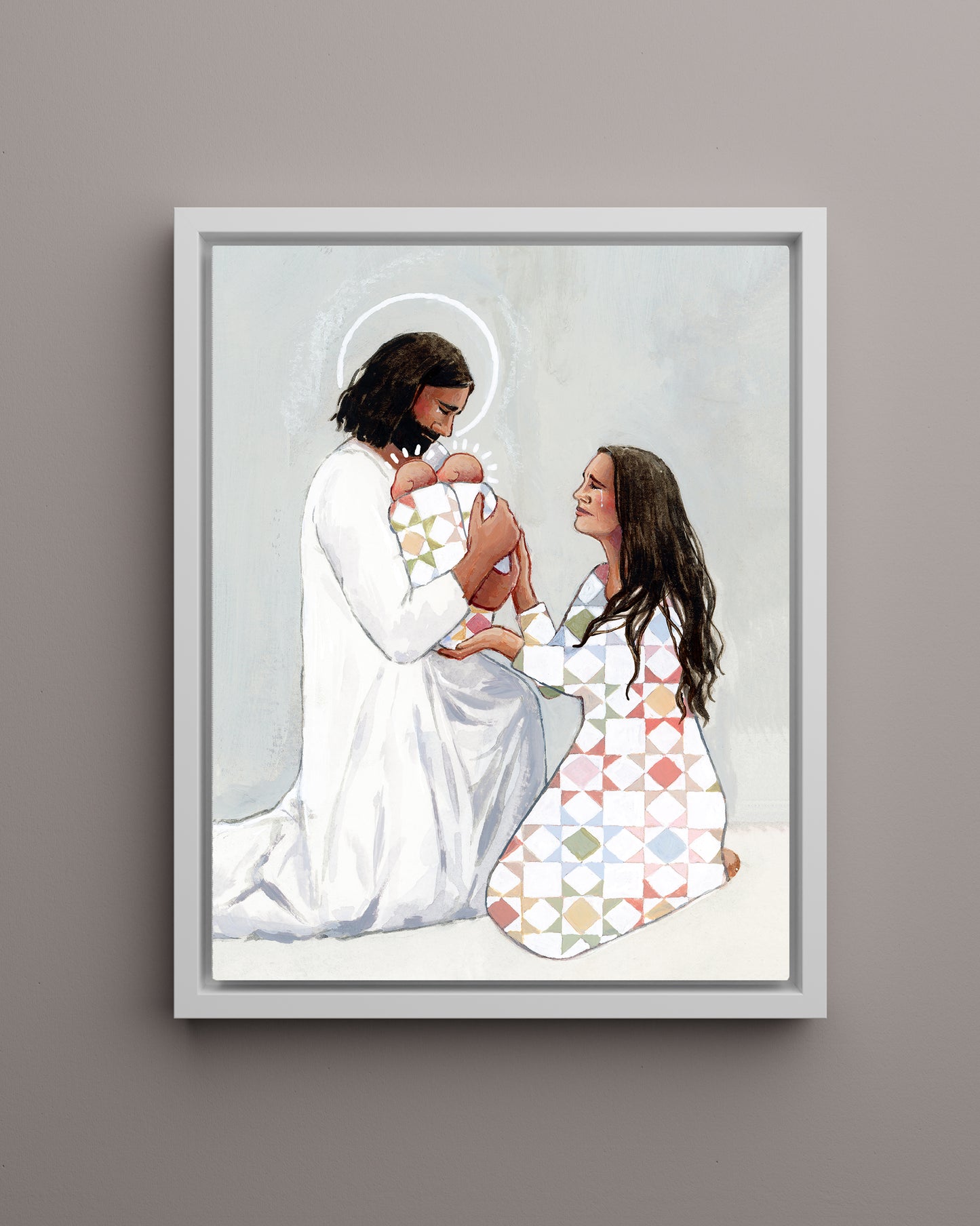 'For Safekeeping' (two babies) Canvas Print