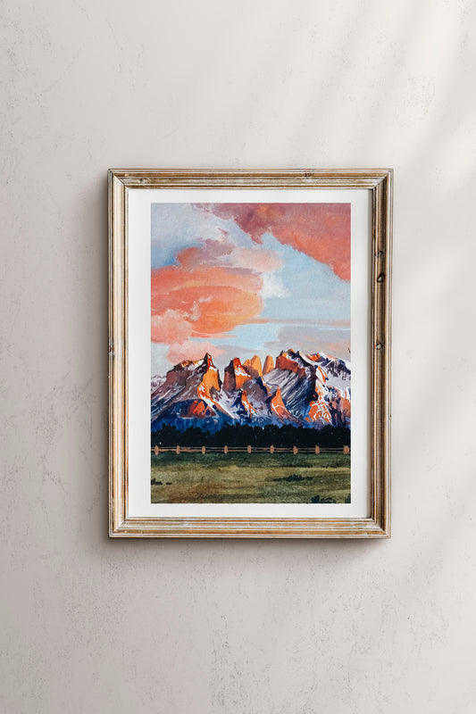 Torres Del Paine, Chile Sunset print