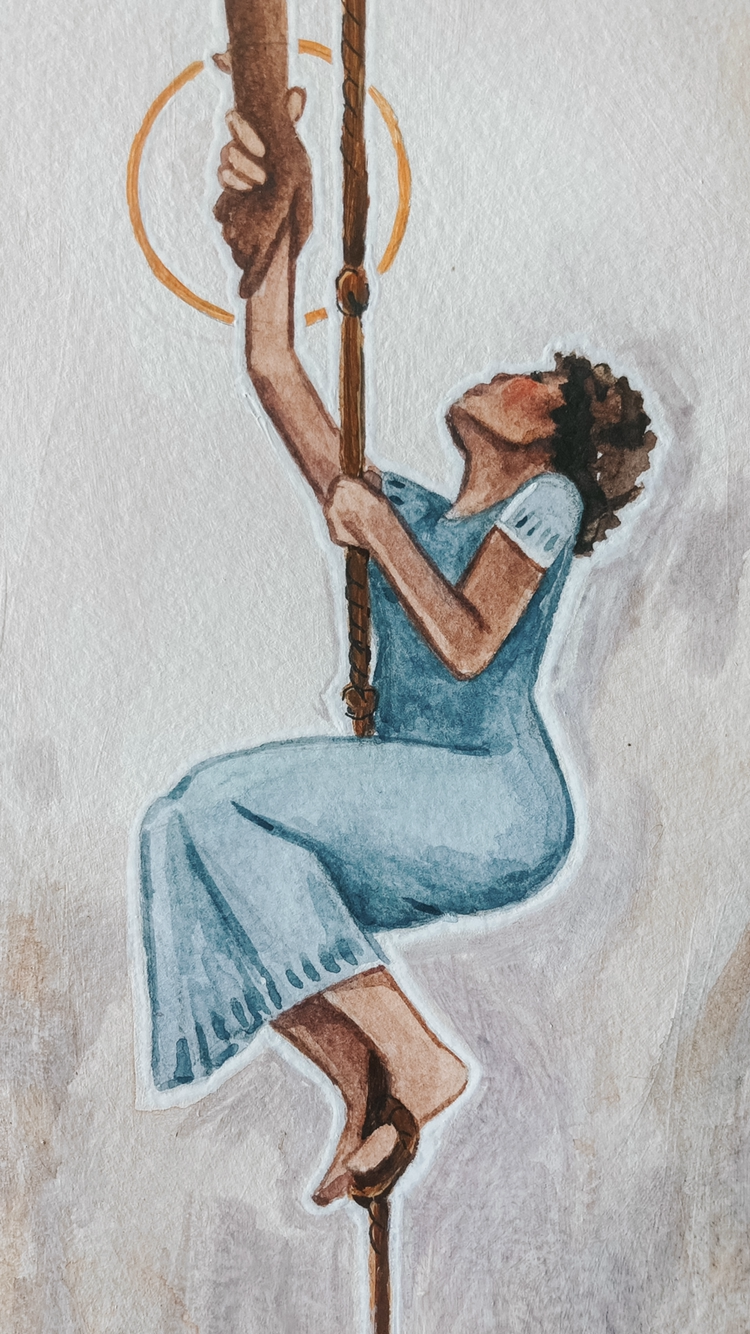 'Holding On' 5x7 original painting