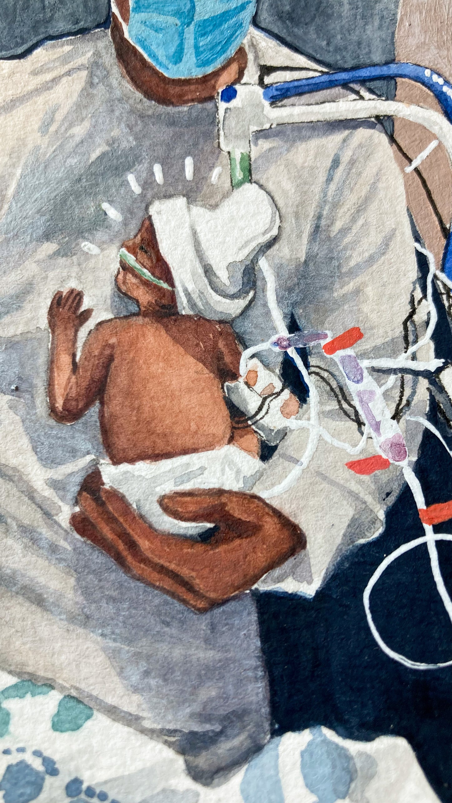 'Holding On To A Miracle' 5x7 original painting