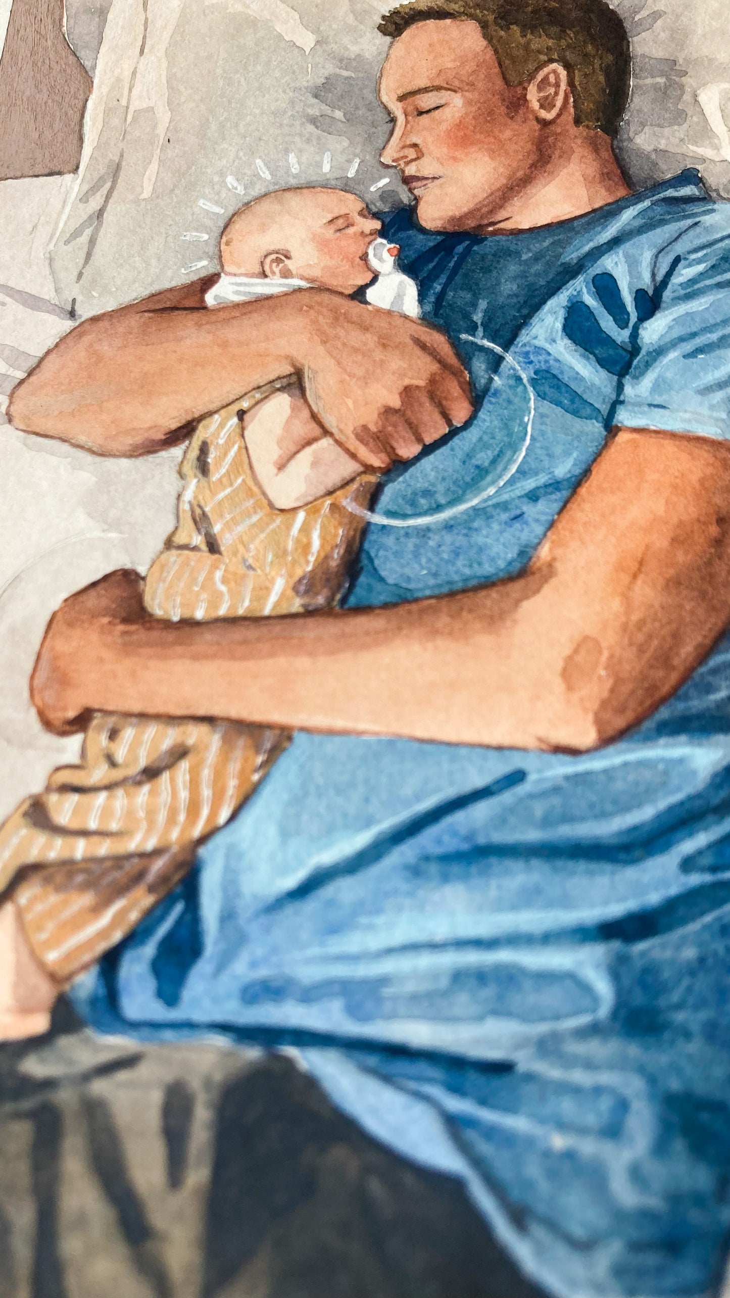 'Here You Are Safe' 5x7 original painting