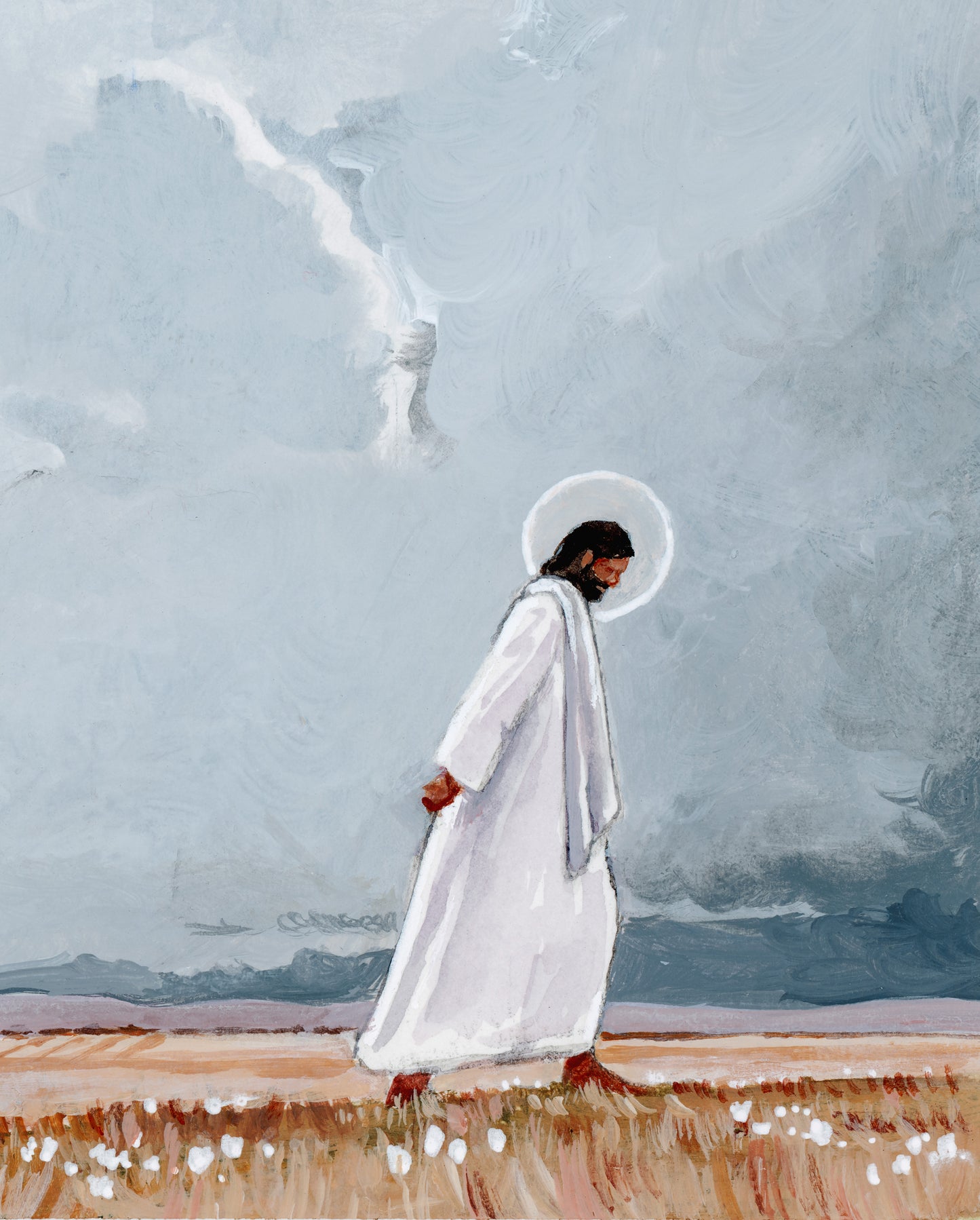 'Heavy Footsteps' 4x5 inch original painting