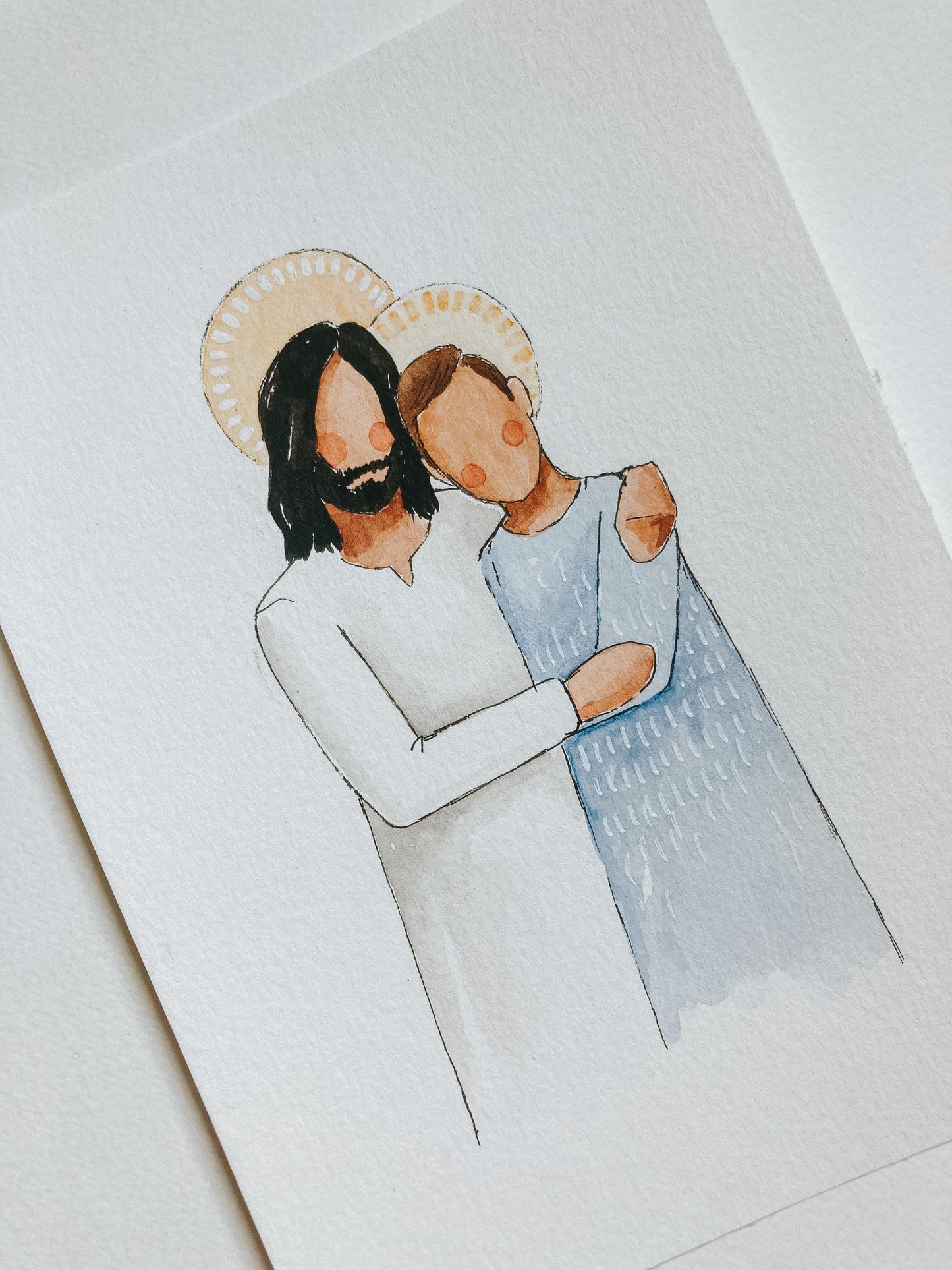 Custom Faceless Watercolor Portrait