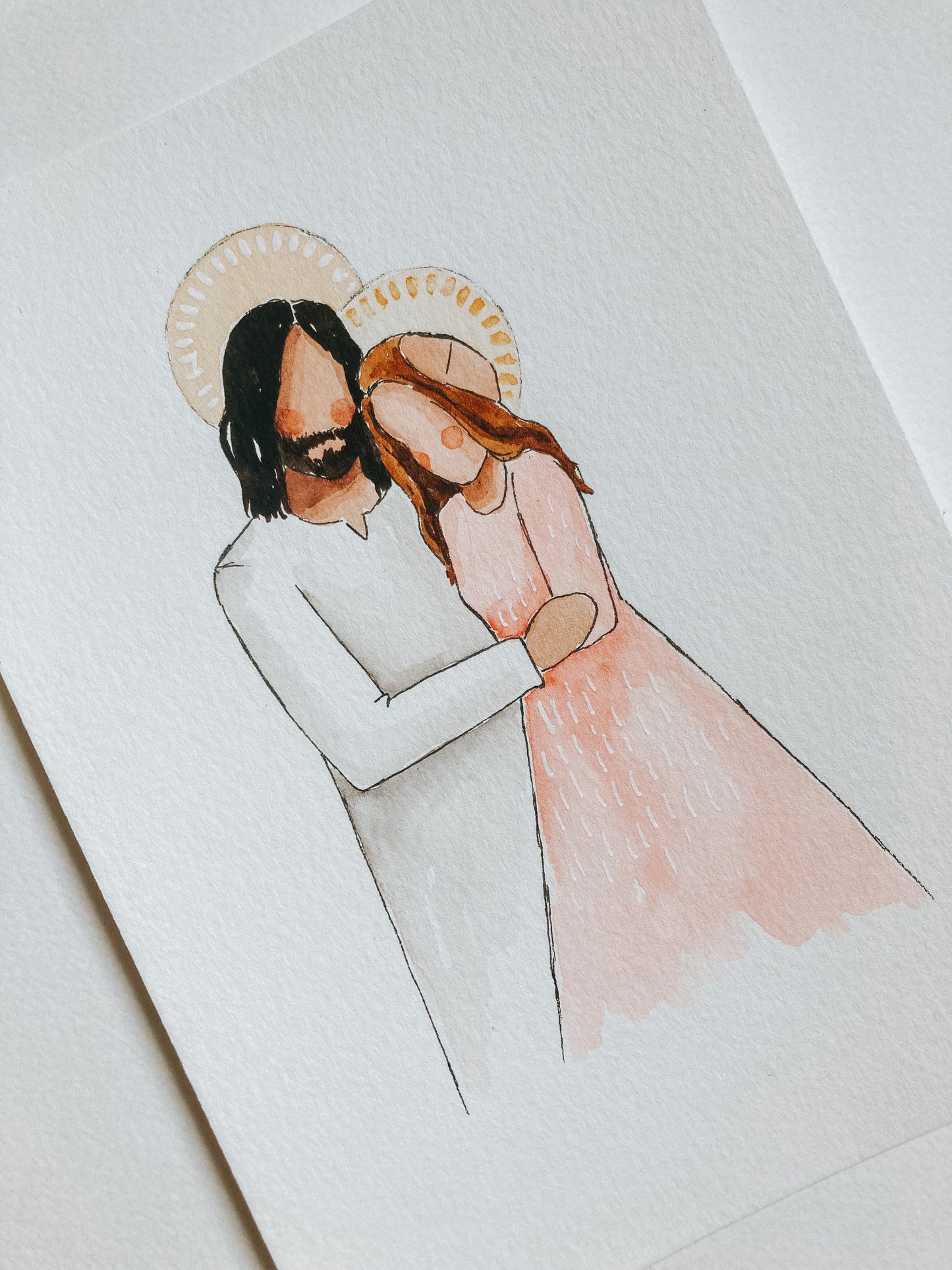 Custom Faceless Watercolor Portrait