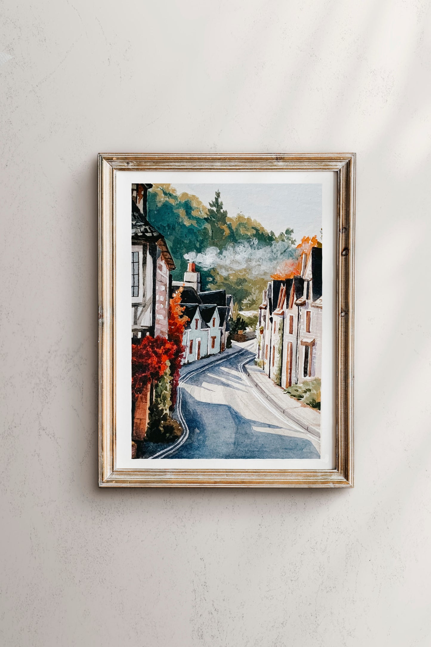 'Little Town, Quiet Village' Print (Devonshire, England)