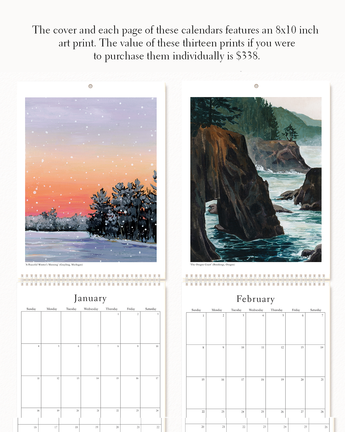 'Around The World' 2026 Landscape Art Calendar