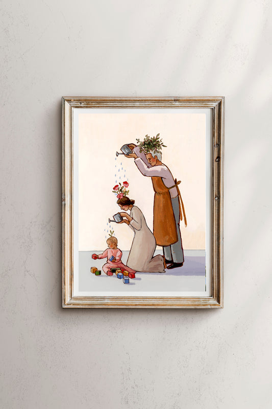 'Generations Of Growth' Print (grandpa to daughter)