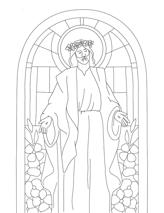 'Beautiful Savior' Outline 8.5x11 Digital Download