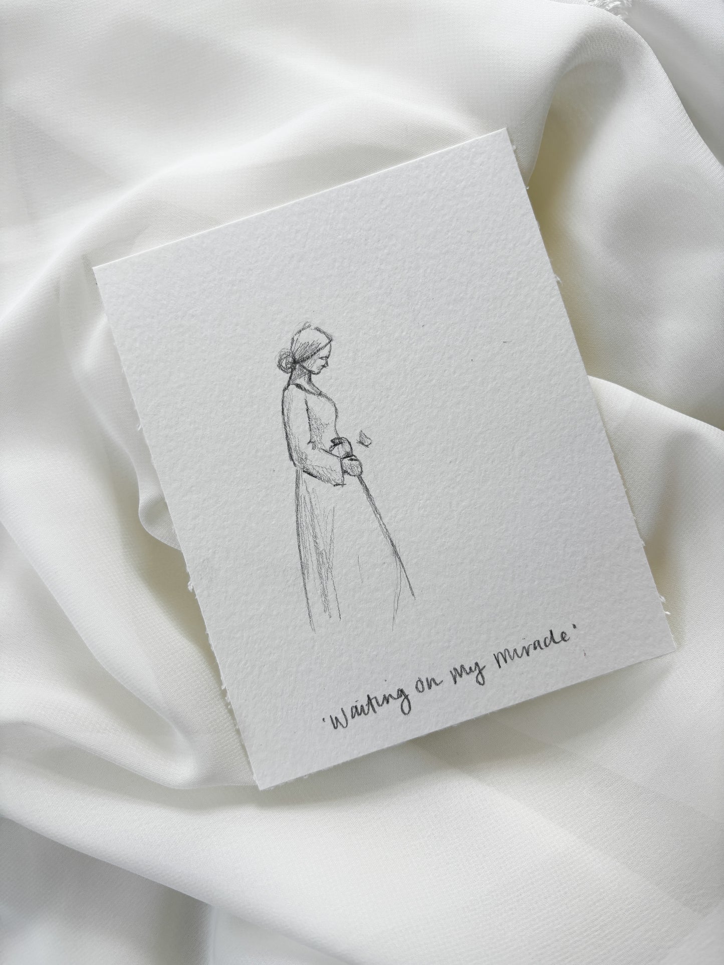 'Waiting On My Miracle' 4x5 inch original sketch
