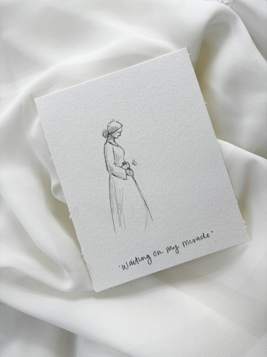 'Waiting On My Miracle' 4x5 inch original sketch