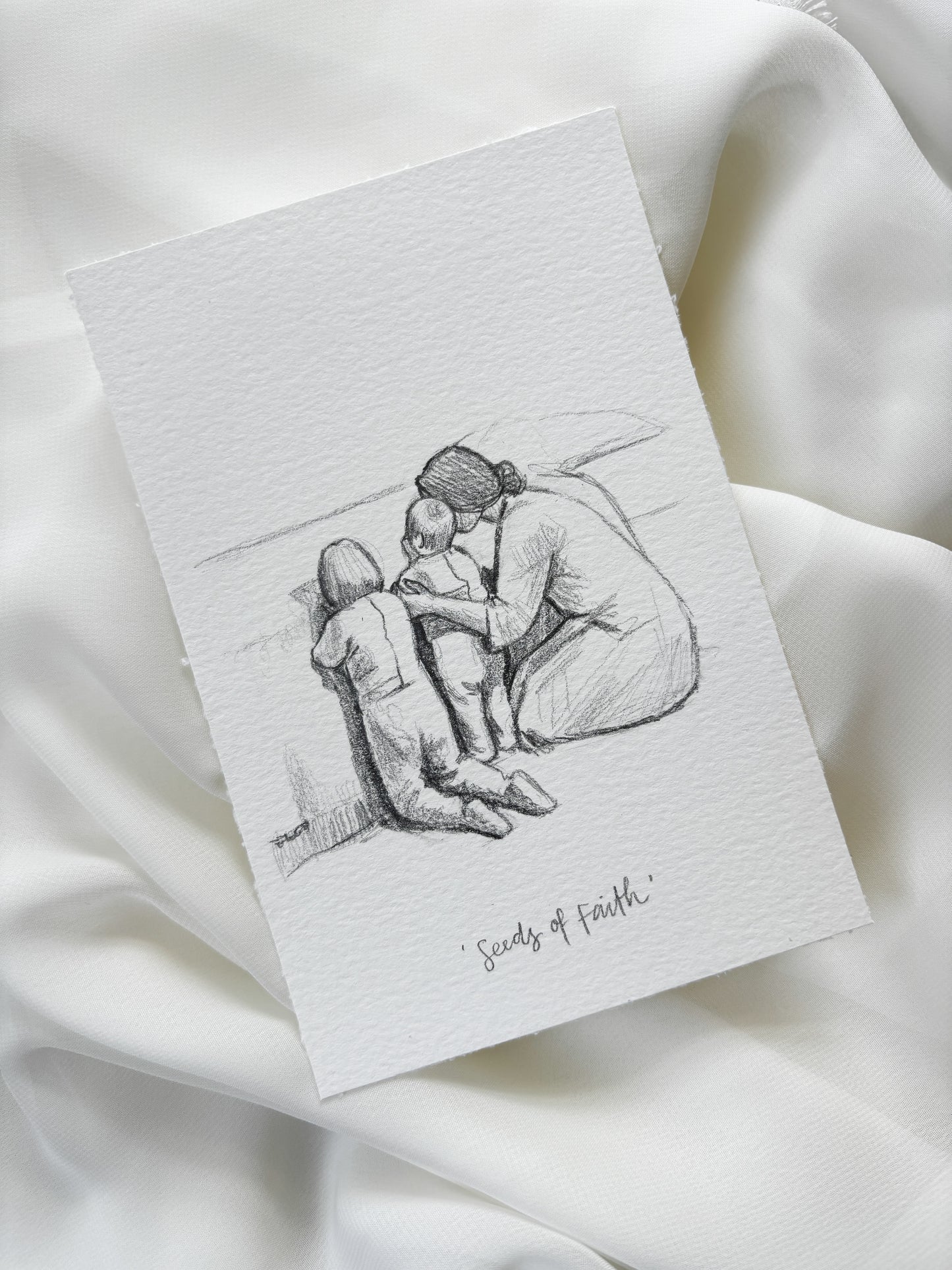 'Seeds Of Faith' 4x6 inch original sketch