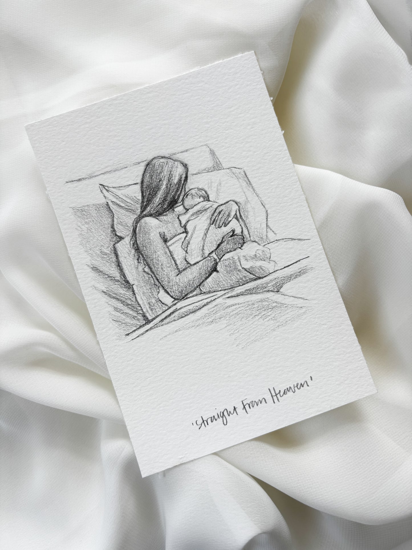 'Straight From Heaven' 4x6 inch original sketch