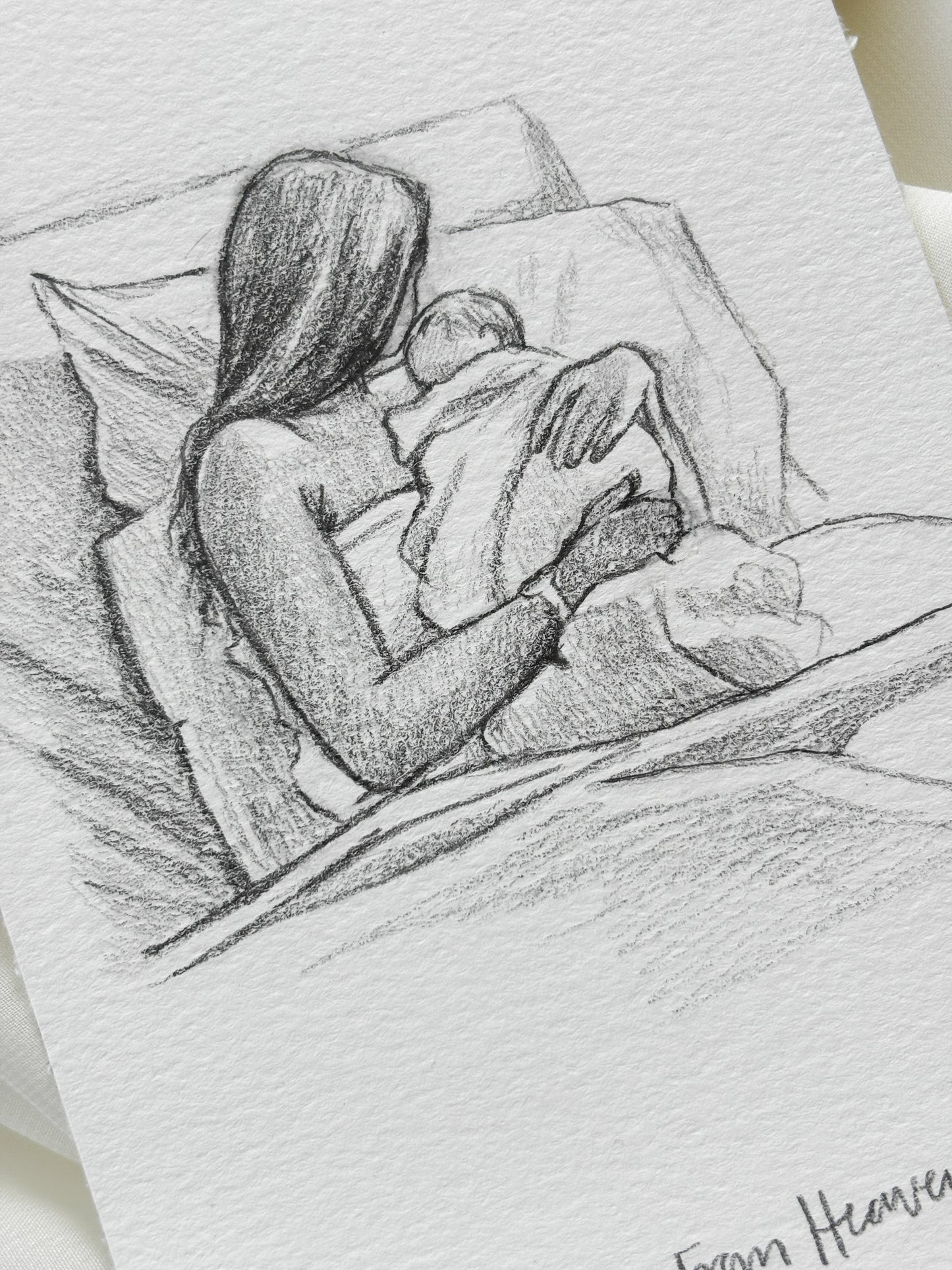 'Straight From Heaven' 4x6 inch original sketch