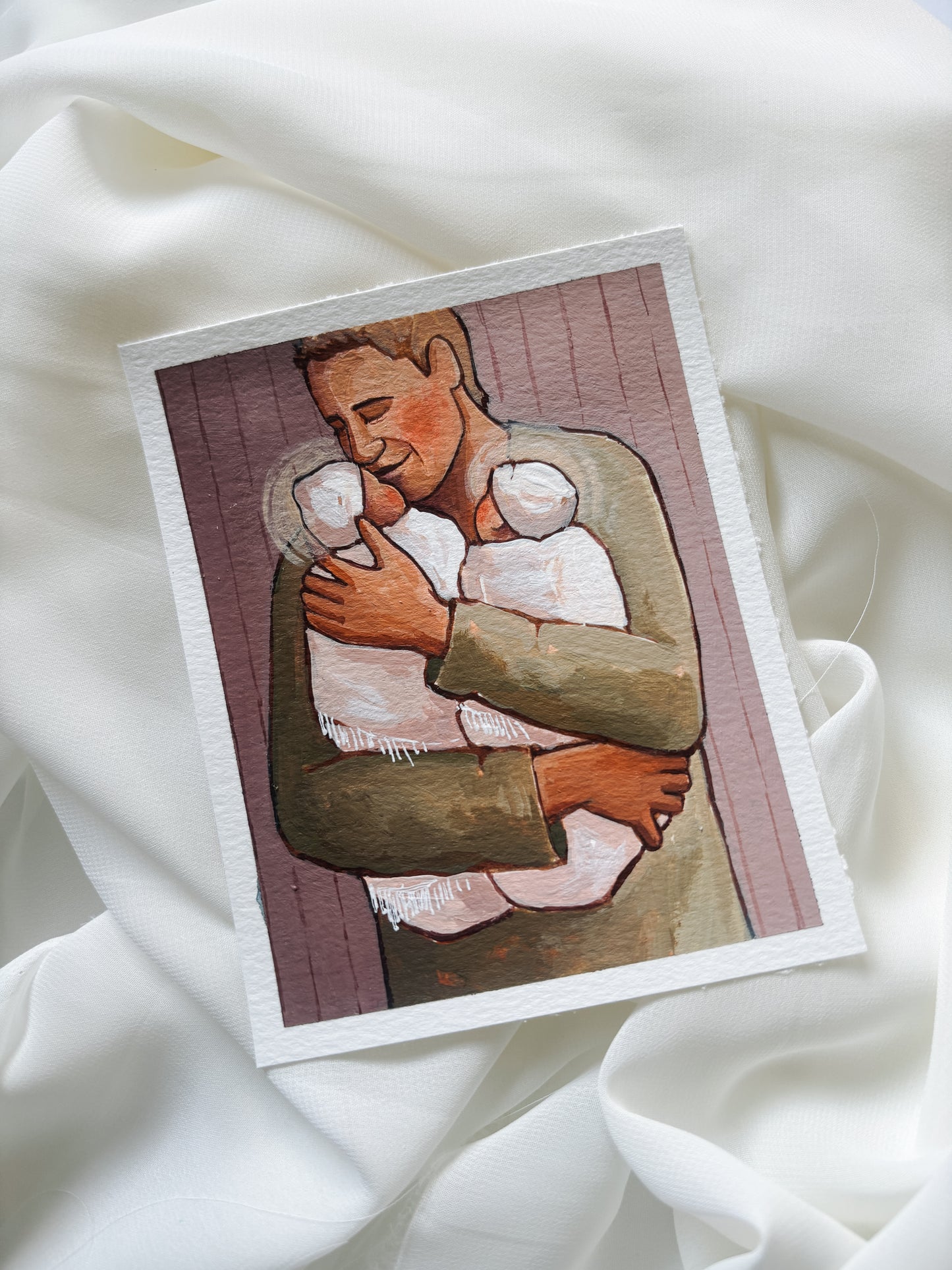 'Double Love' 4x5 inch original painting